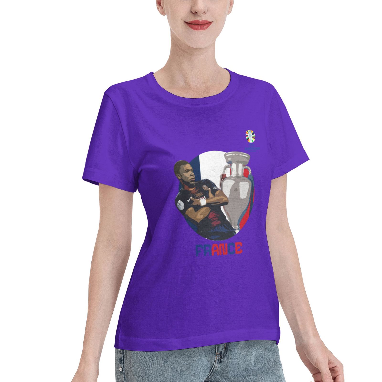 Women's France EURO 2024 Basic Short Sleeve T-Shirt WBT1730