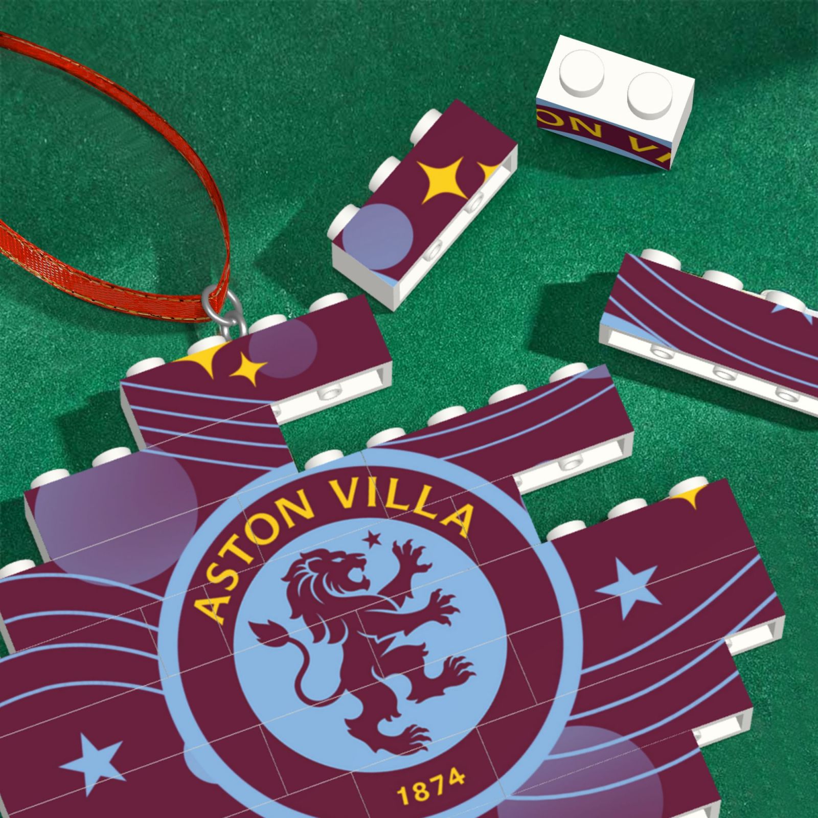 Aston Villa Building Block Puzzle Ornament BBP2100