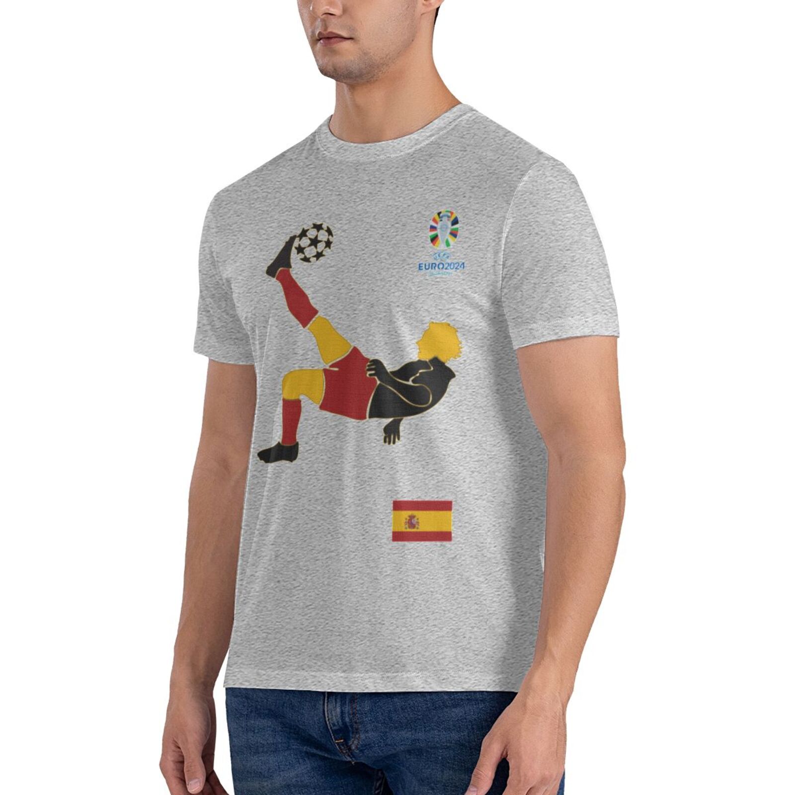 Men's Spain EURO 2024 Basic Short Sleeve T-Shirt BST1724