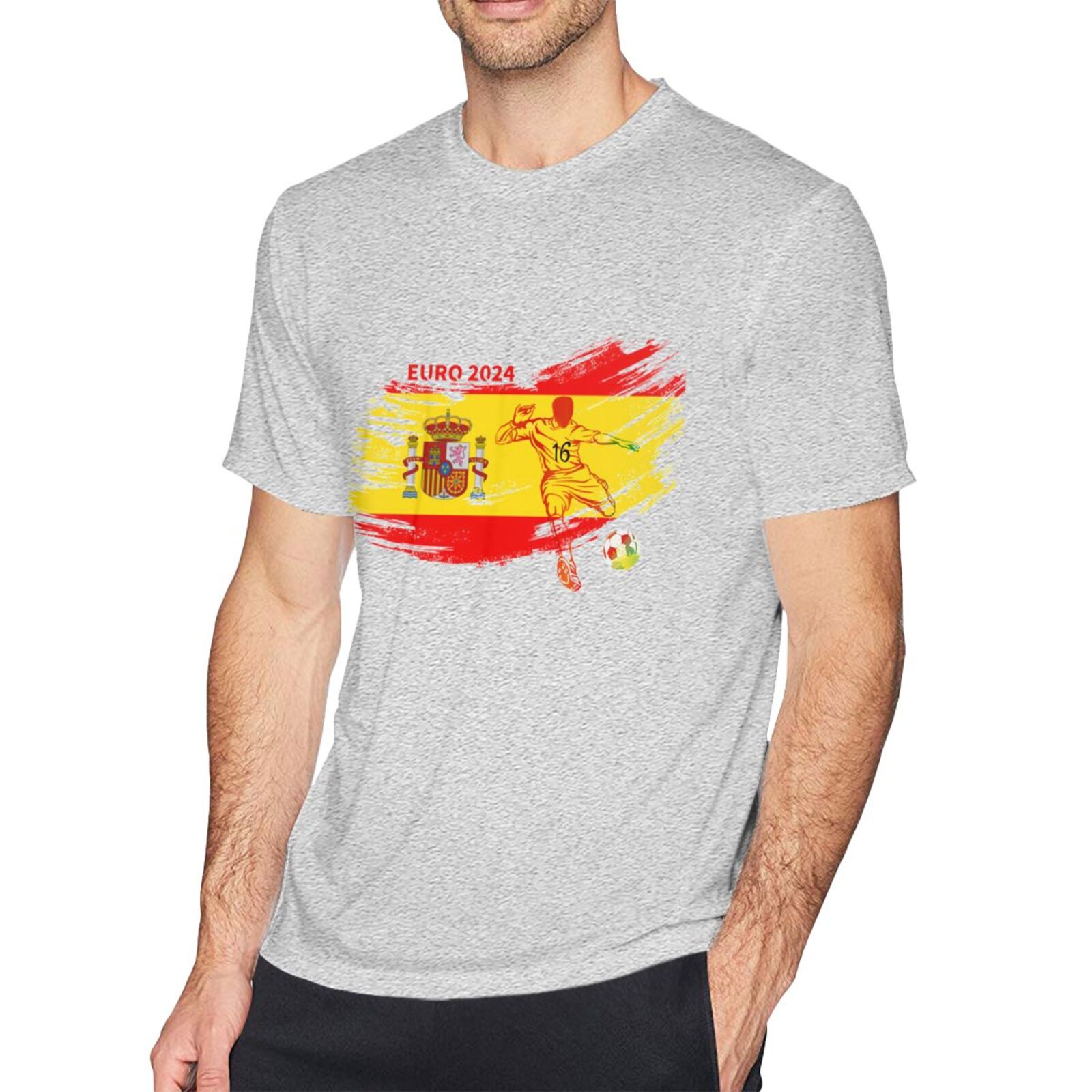 Men's Spain EURO 2024 Basic Short Sleeve T-Shirt BST1752