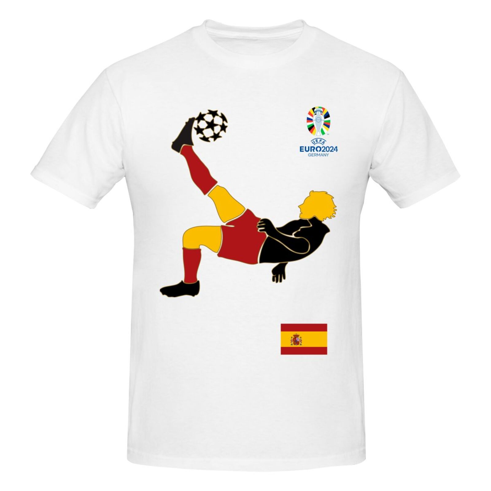 Men's Spain EURO 2024 Basic Short Sleeve T-Shirt BST1724