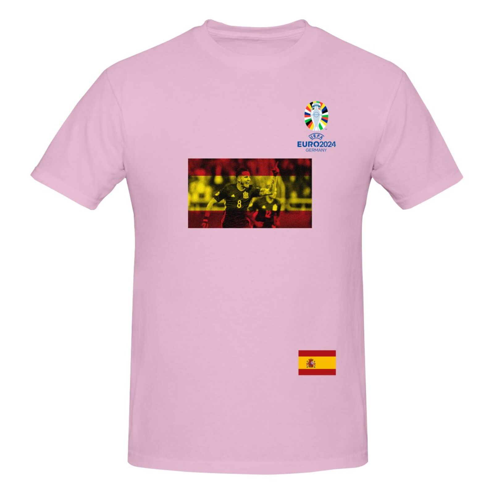 Men's Spain EURO 2024 Basic Short Sleeve T-Shirt BST1739