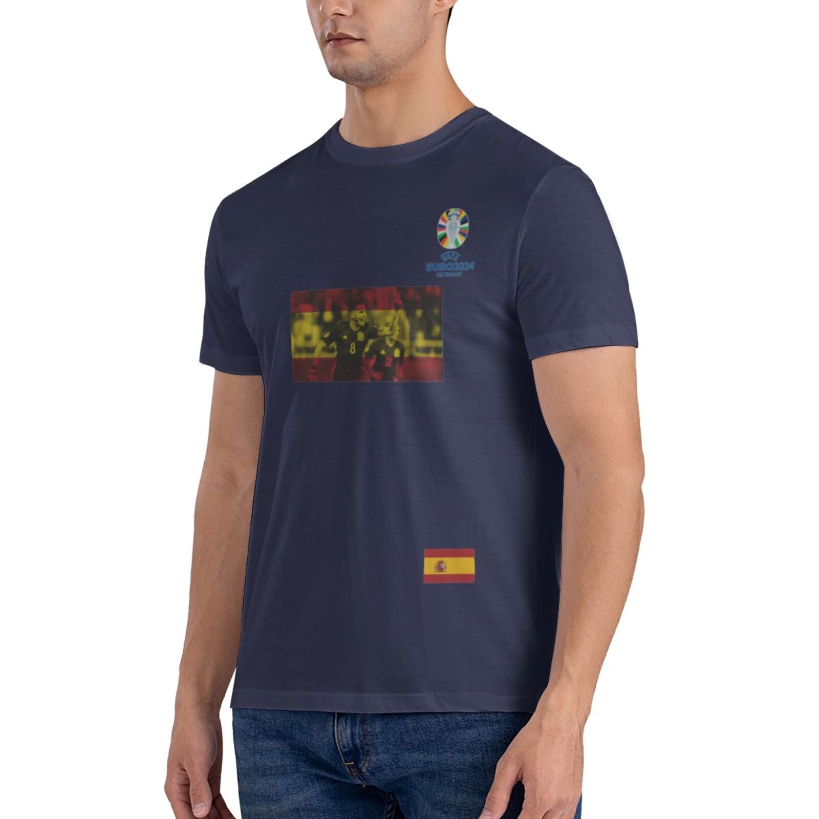 Men's Spain EURO 2024 Basic Short Sleeve T-Shirt BST1739