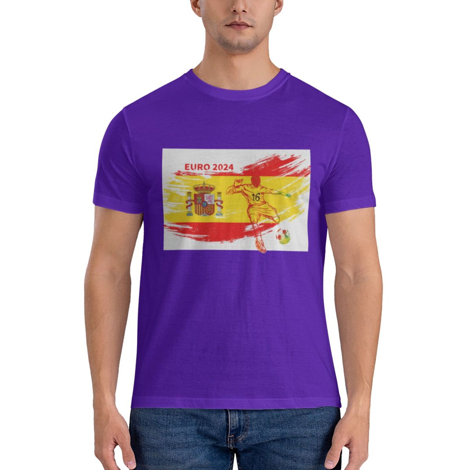 Men's Spain EURO 2024 Basic Short Sleeve T-Shirt BST1753