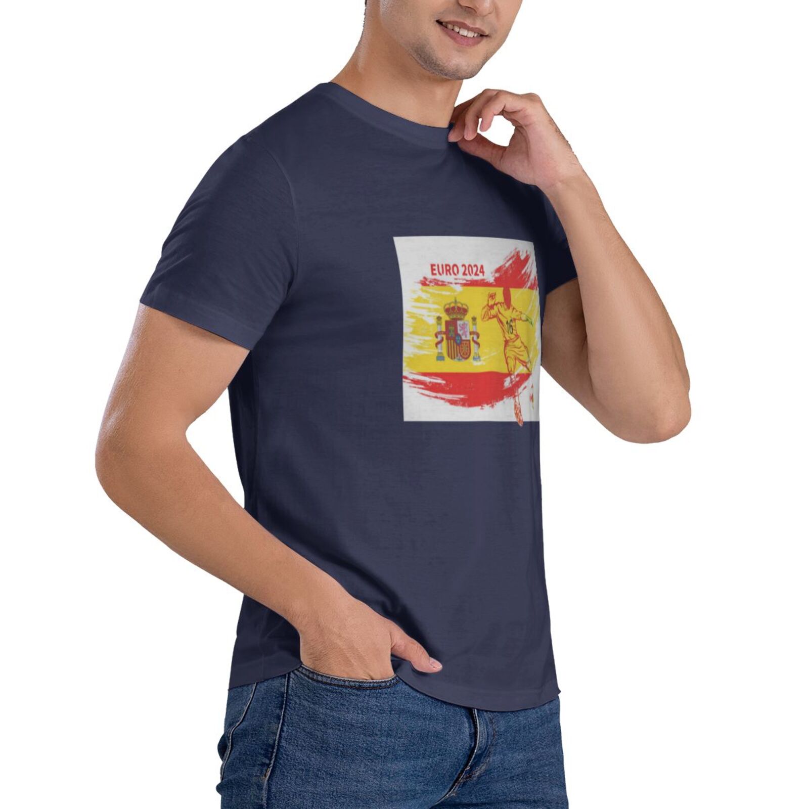Men's Spain EURO 2024 Basic Short Sleeve T-Shirt BST1753