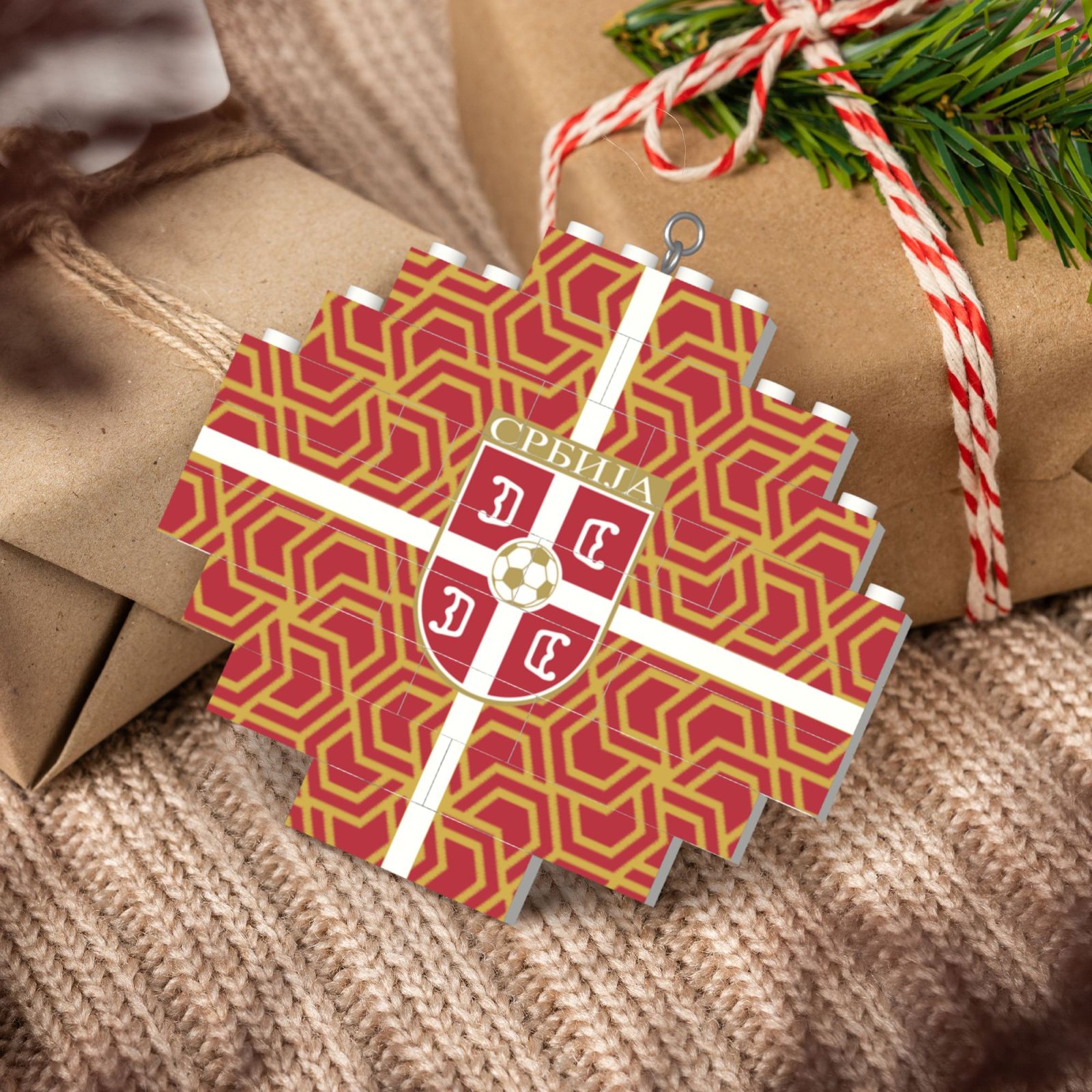 Serbia Building Block Puzzle Ornament BBP1999