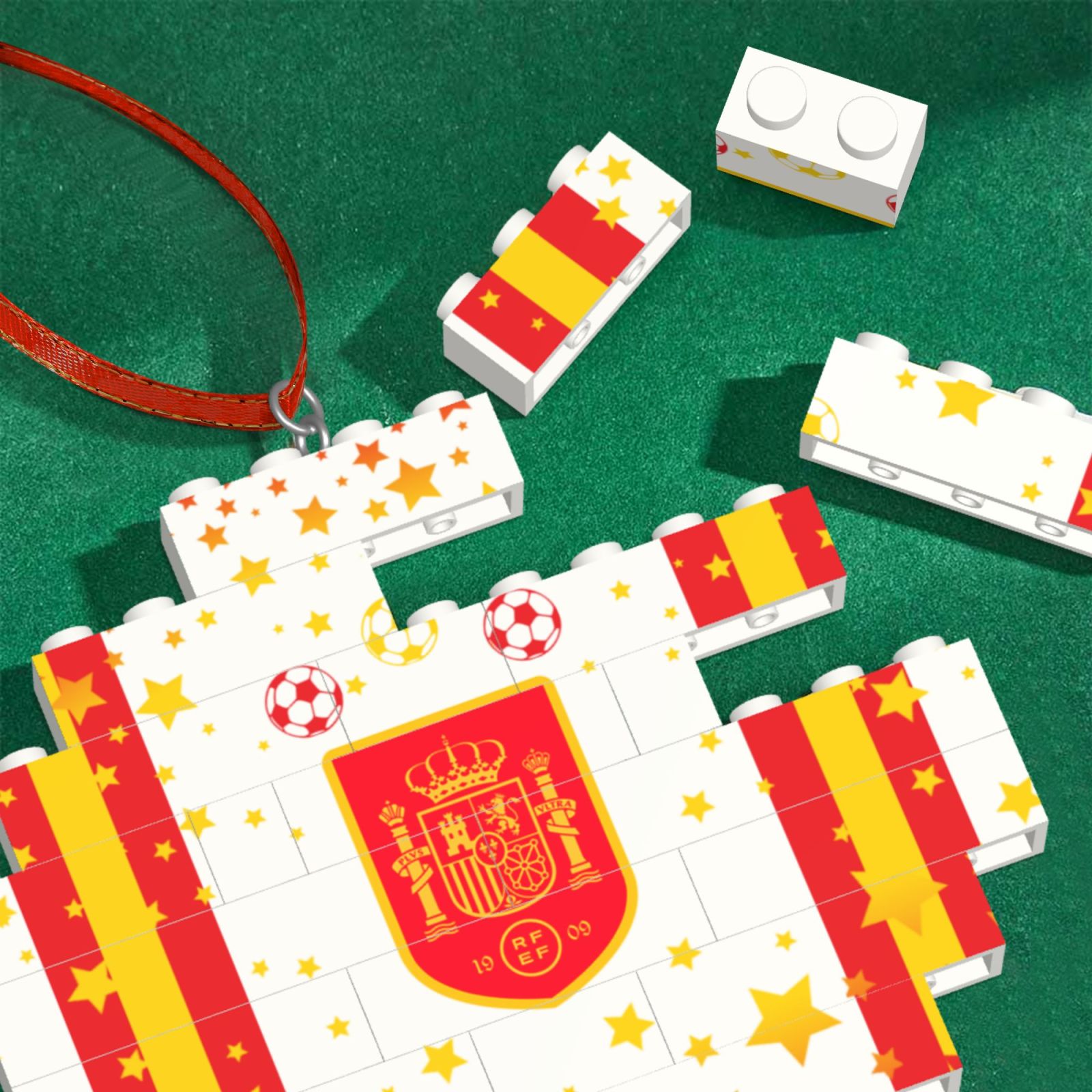 Spain Building Block Puzzle Ornament BBP2026