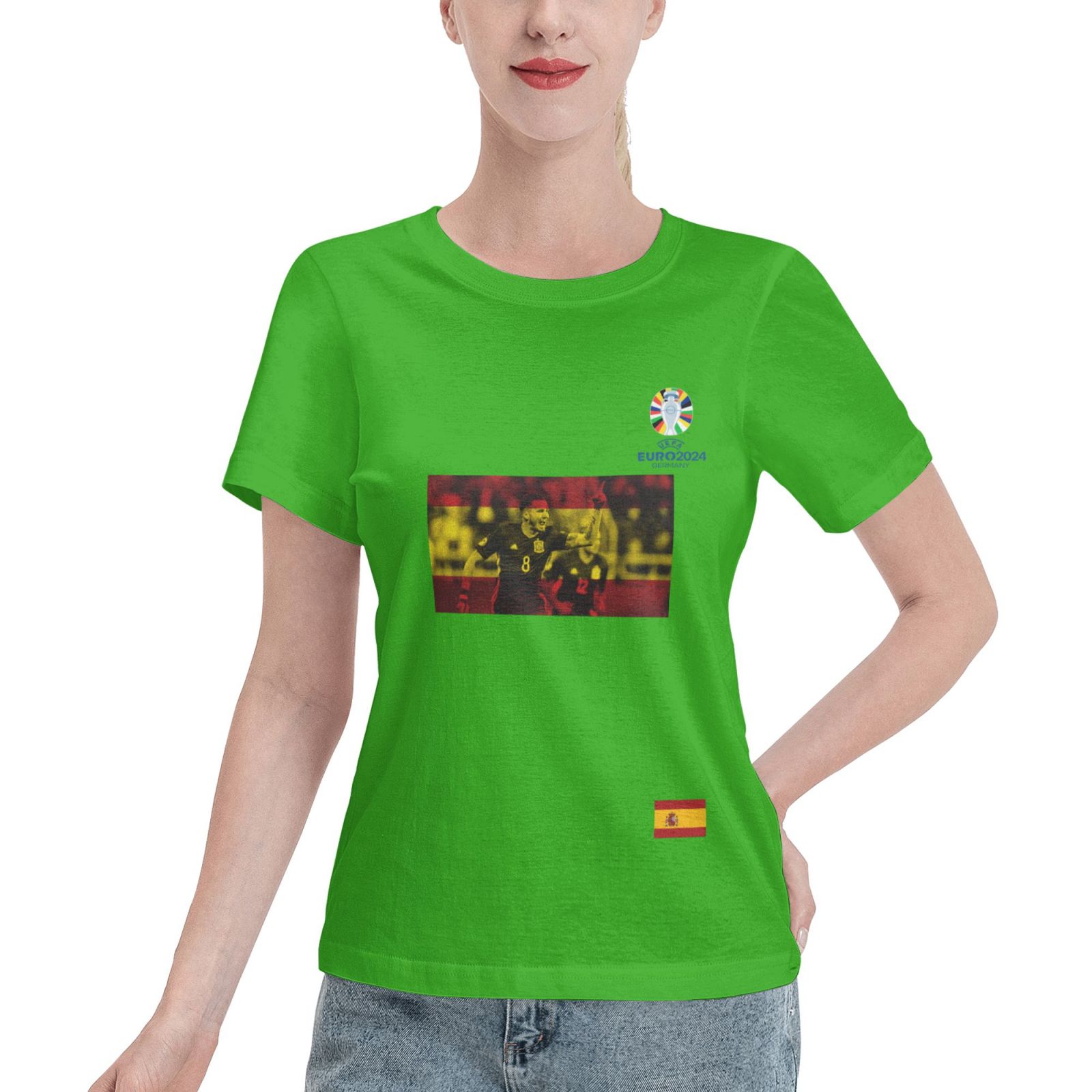 Women's Spain EURO 2024 Basic Short Sleeve T-Shirt WBT1740