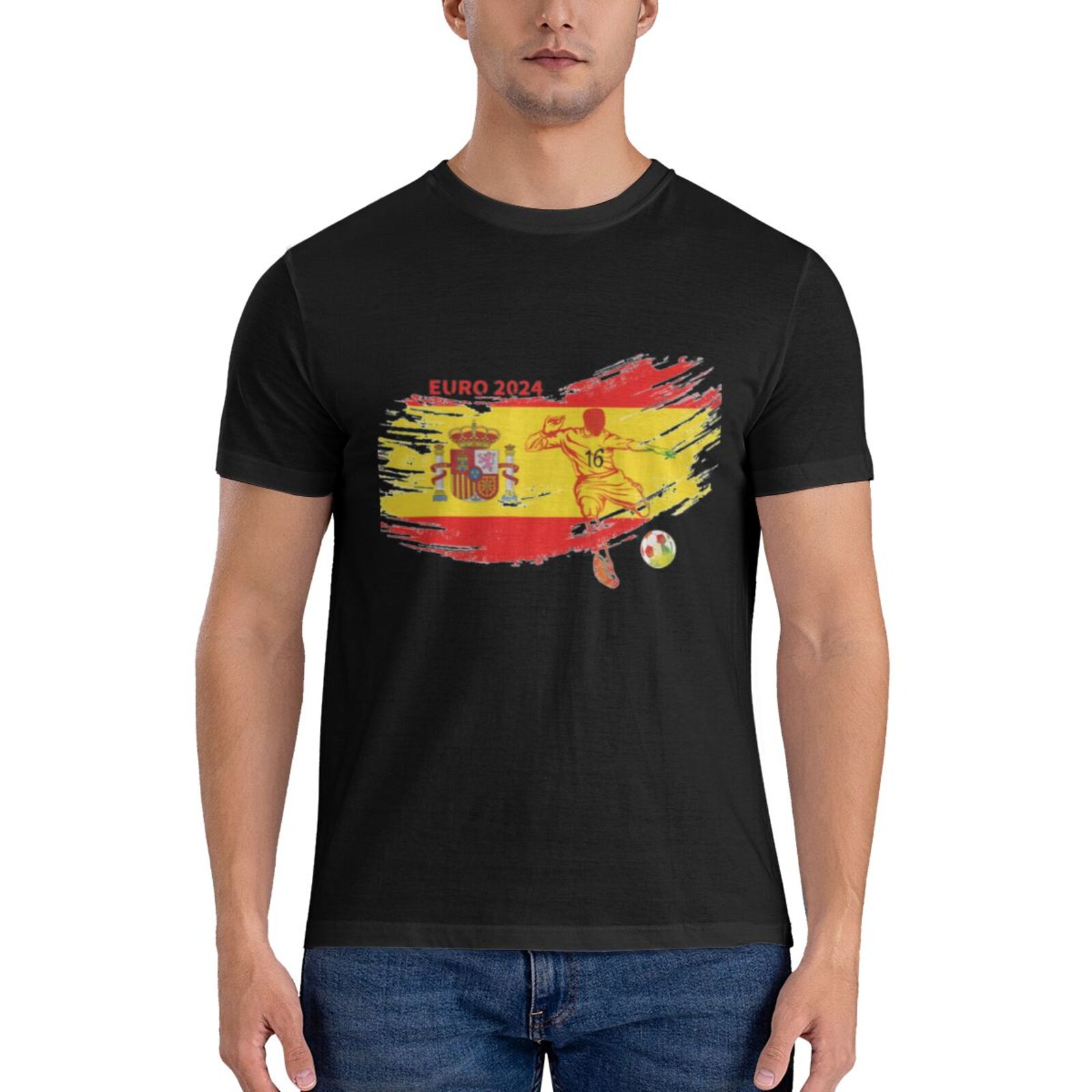 Men's Spain EURO 2024 Basic Short Sleeve T-Shirt BST1752