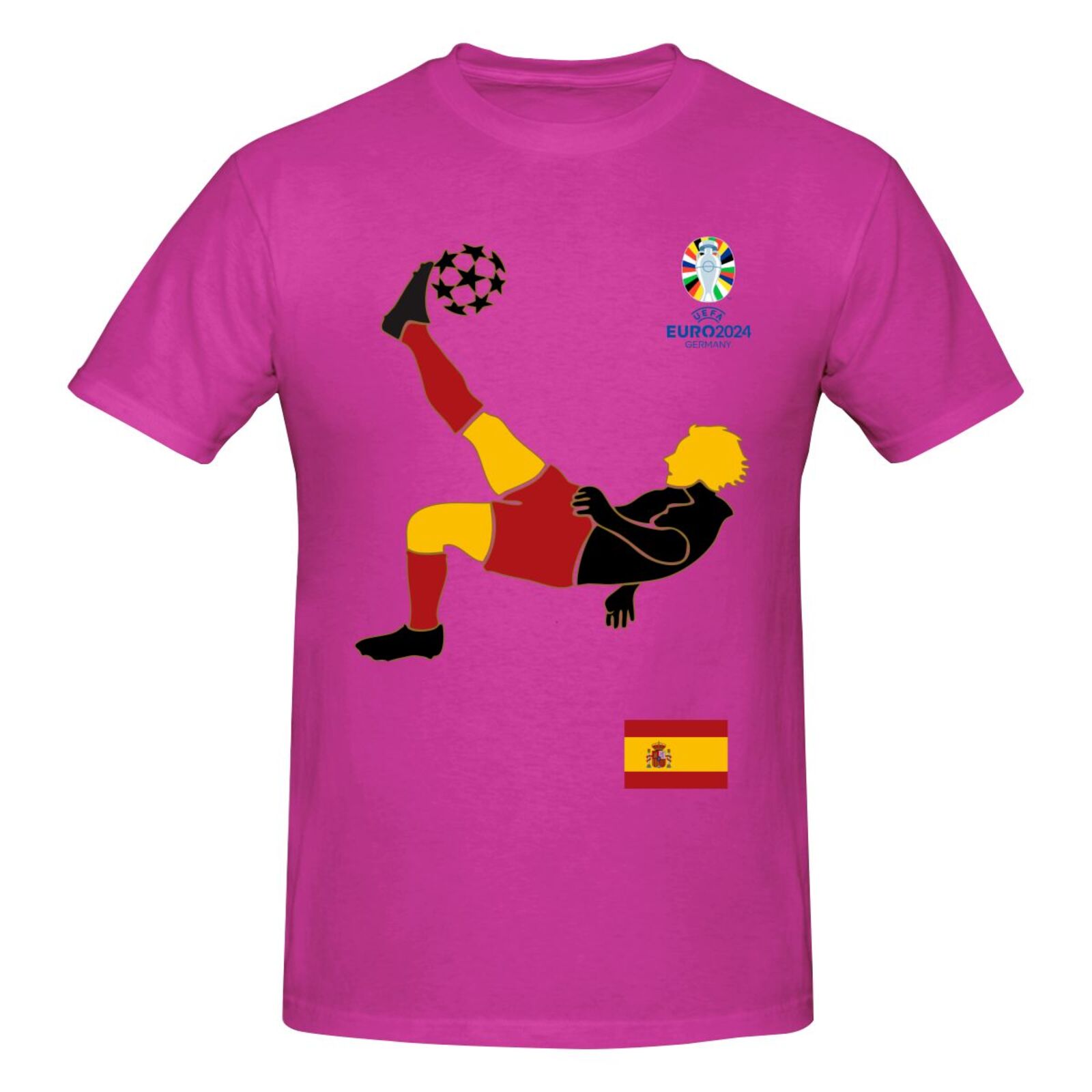 Men's Spain EURO 2024 Basic Short Sleeve T-Shirt BST1724