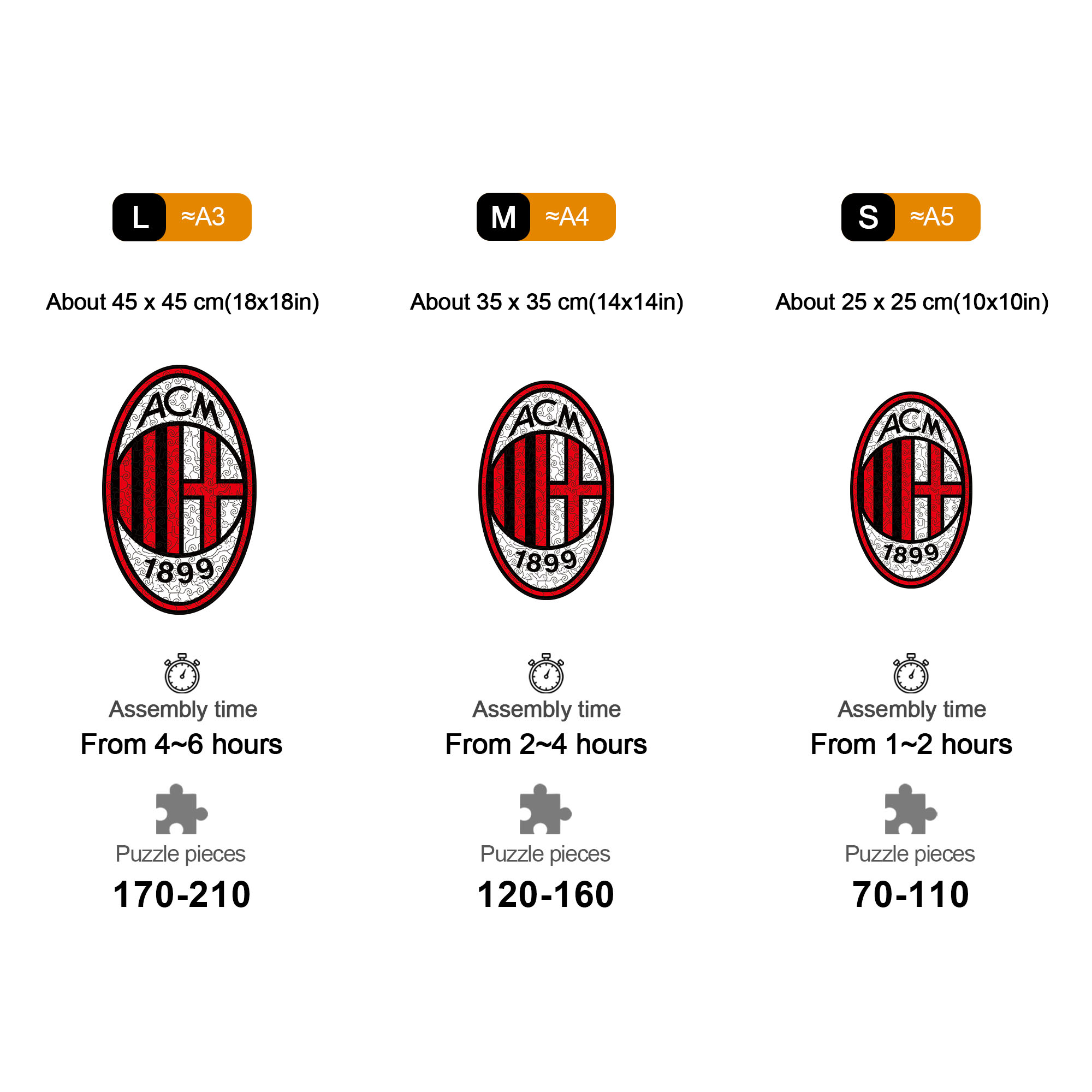 AC Milan Logo Wooden Jigsaw Puzzle