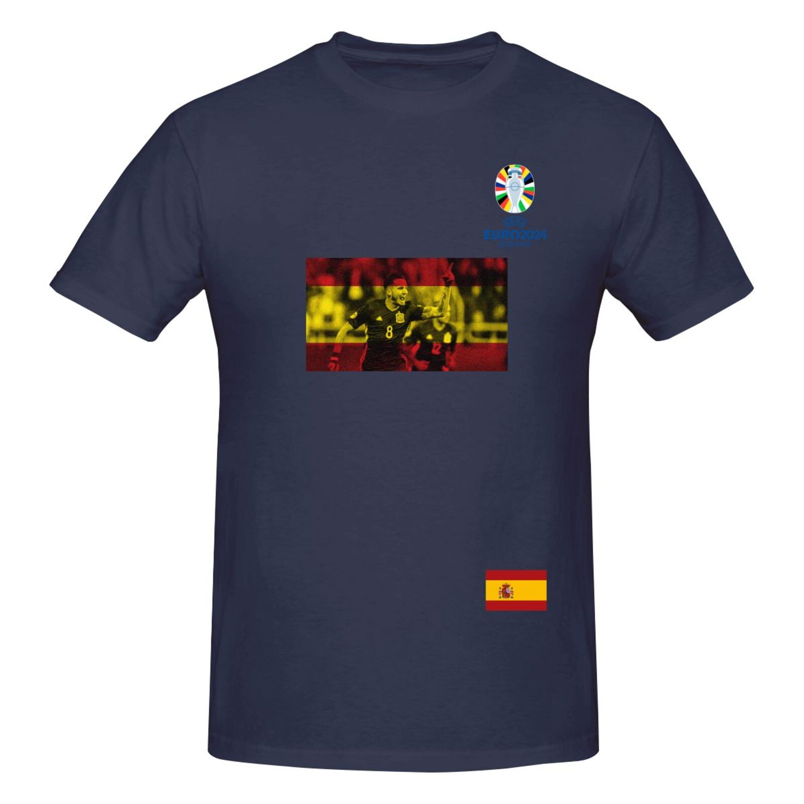 Men's Spain EURO 2024 Basic Short Sleeve T-Shirt BST1739