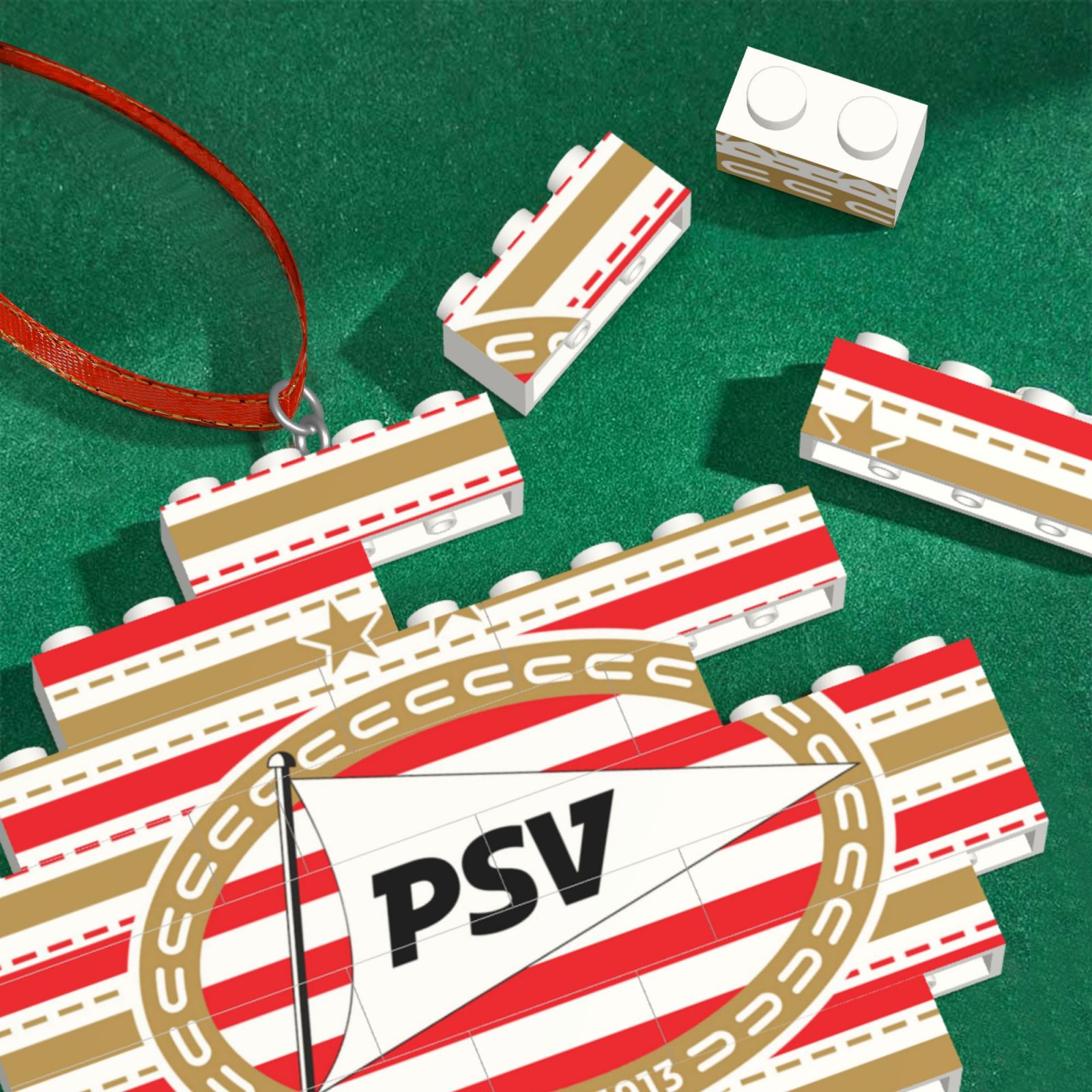 PSV Eindhoven Building Block Puzzle Ornament BBP2189