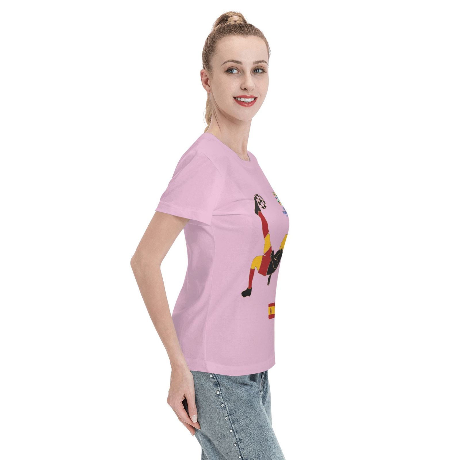 Women's Spain EURO 2024 Basic Short Sleeve T-Shirt WBT1725