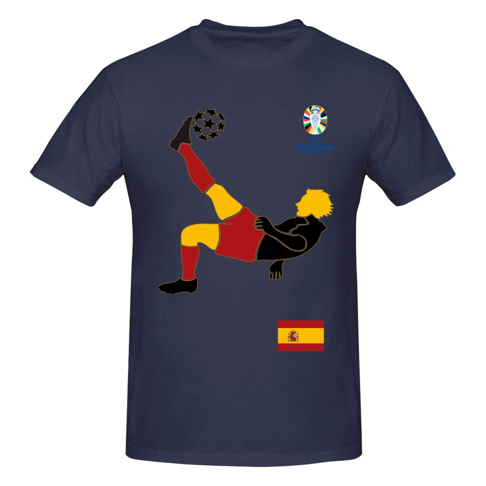 Men's Spain EURO 2024 Basic Short Sleeve T-Shirt BST1724