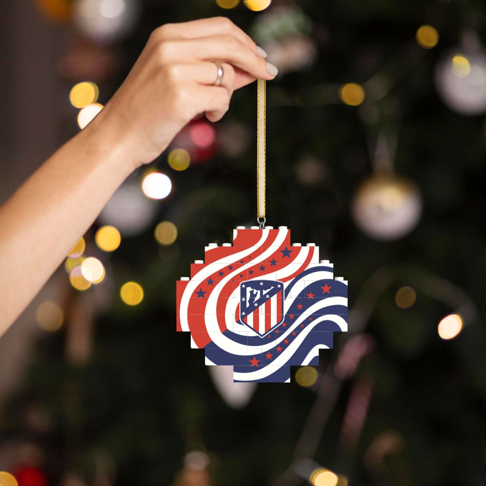 Atletico Madrid Building Block Puzzle Ornament BBP2018