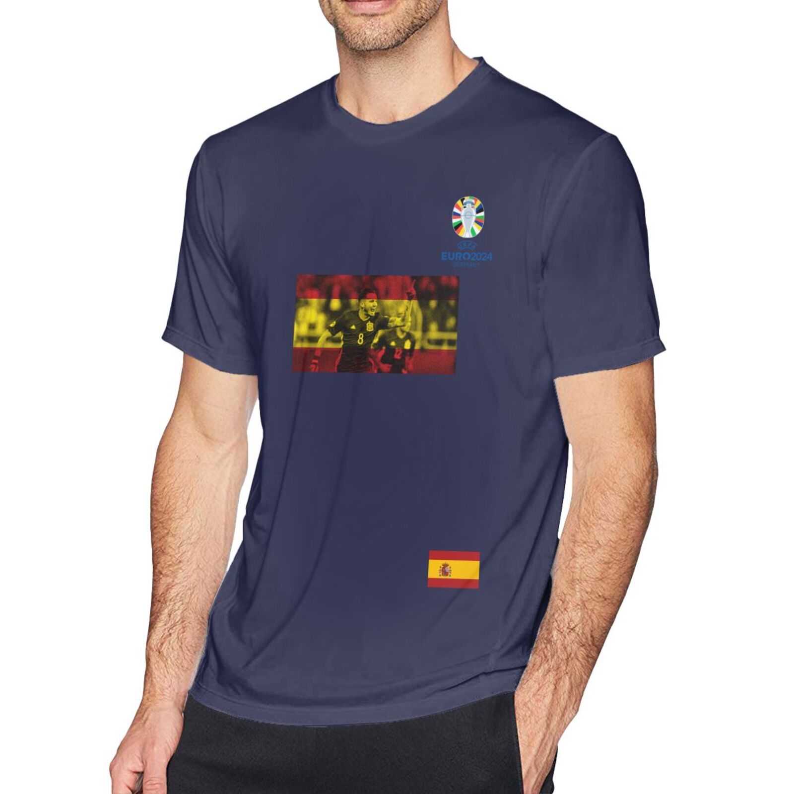 Men's Spain EURO 2024 Basic Short Sleeve T-Shirt BST1739