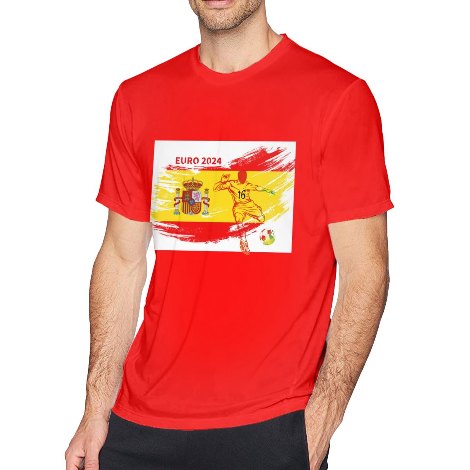 Men's Spain EURO 2024 Basic Short Sleeve T-Shirt BST1753
