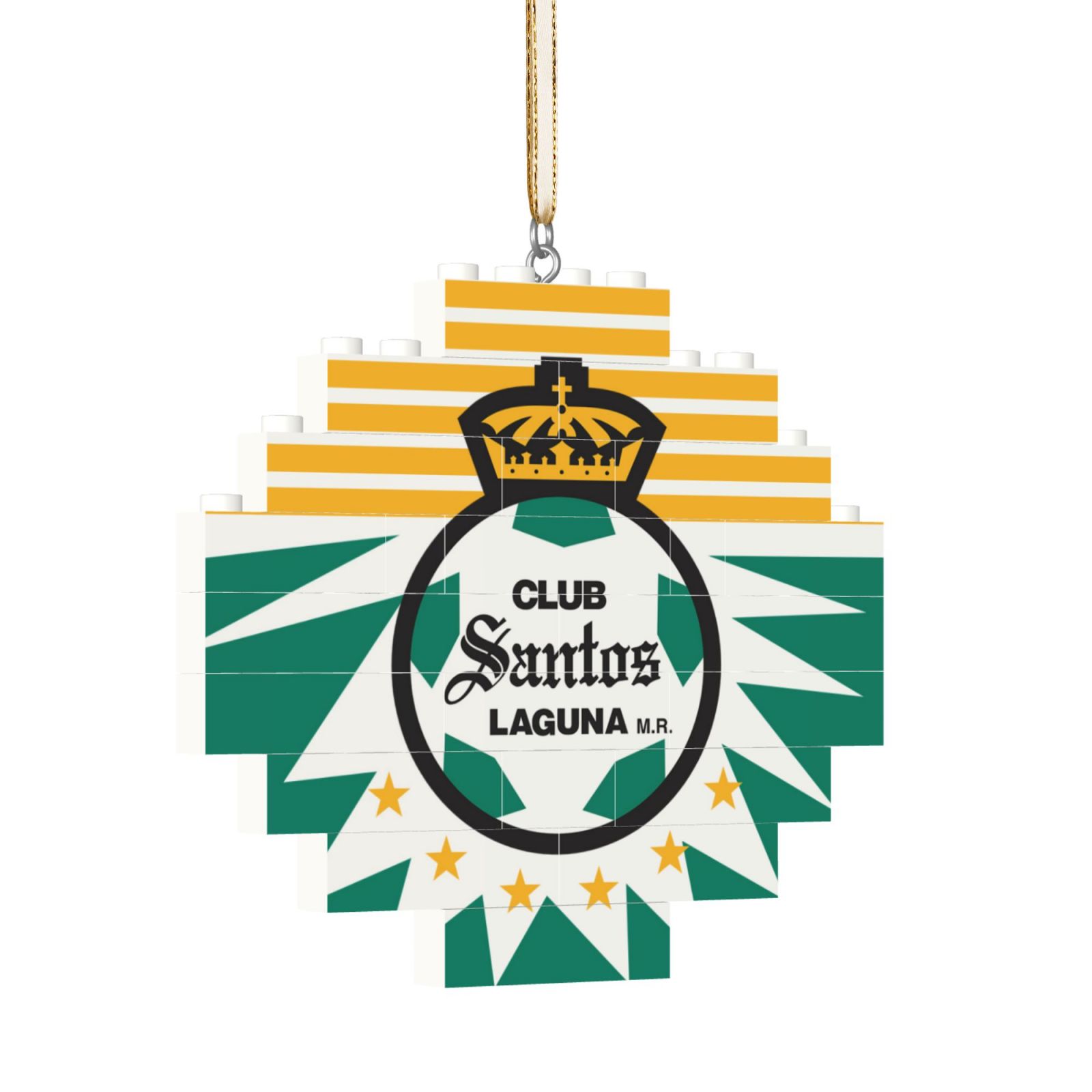 Santos Laguna Building Block Puzzle Ornament BBP2196