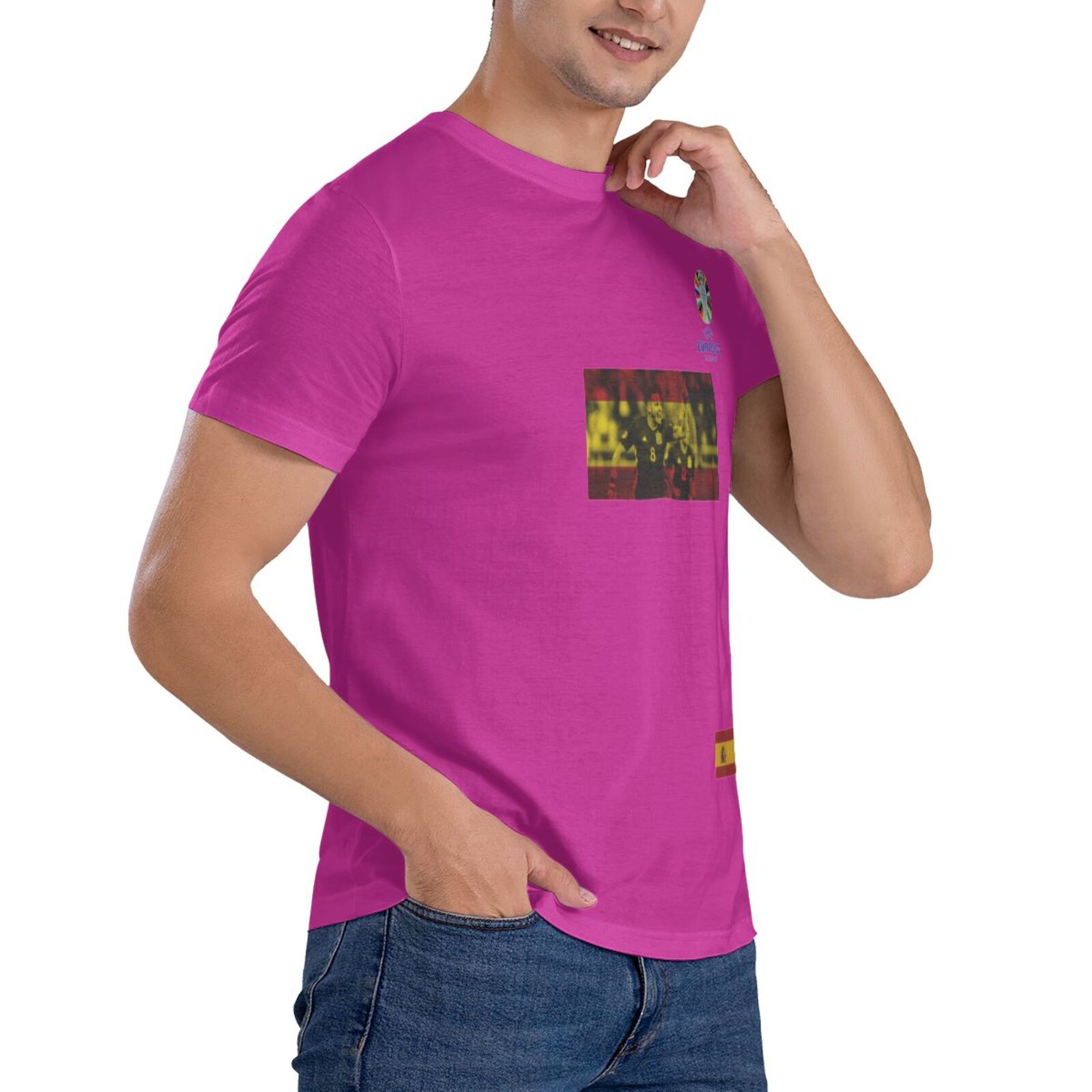 Men's Spain EURO 2024 Basic Short Sleeve T-Shirt BST1739
