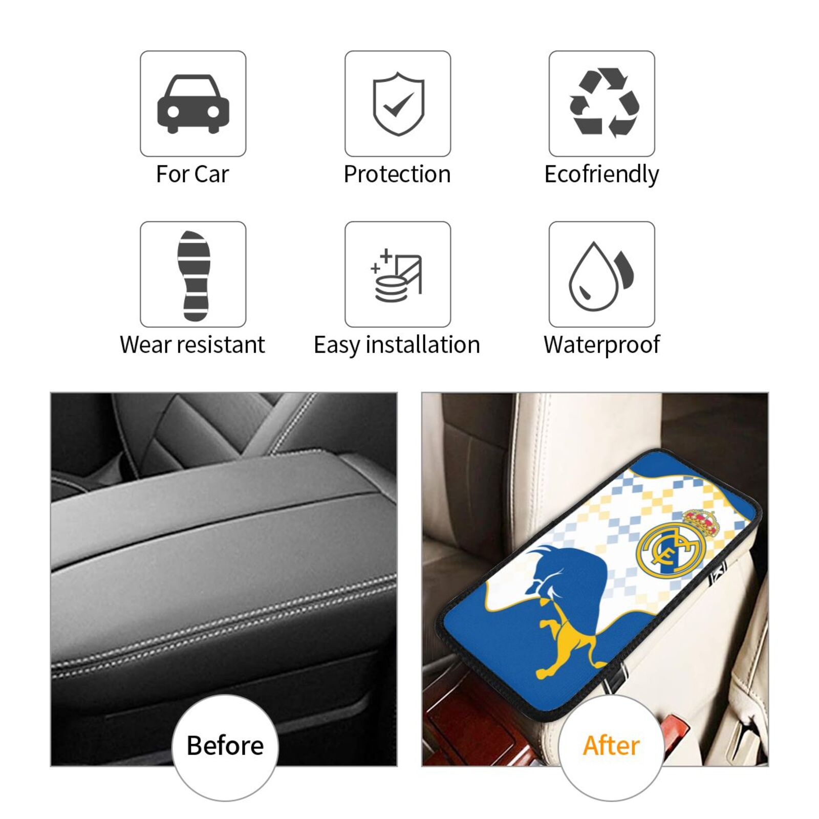 Real Madrid Car Handrail Box Cushion CHC2606