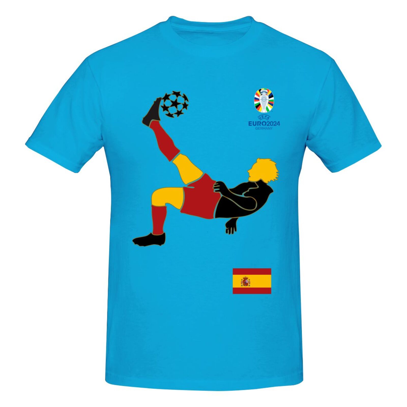 Men's Spain EURO 2024 Basic Short Sleeve T-Shirt BST1724