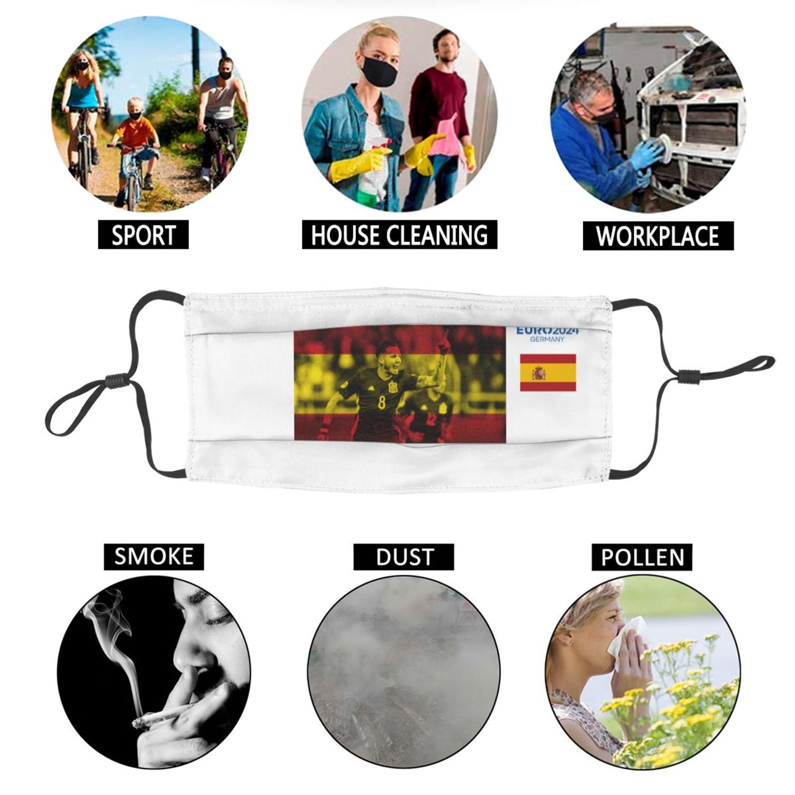 Spain EURO 2024 Adult Dust Mask DMK1741