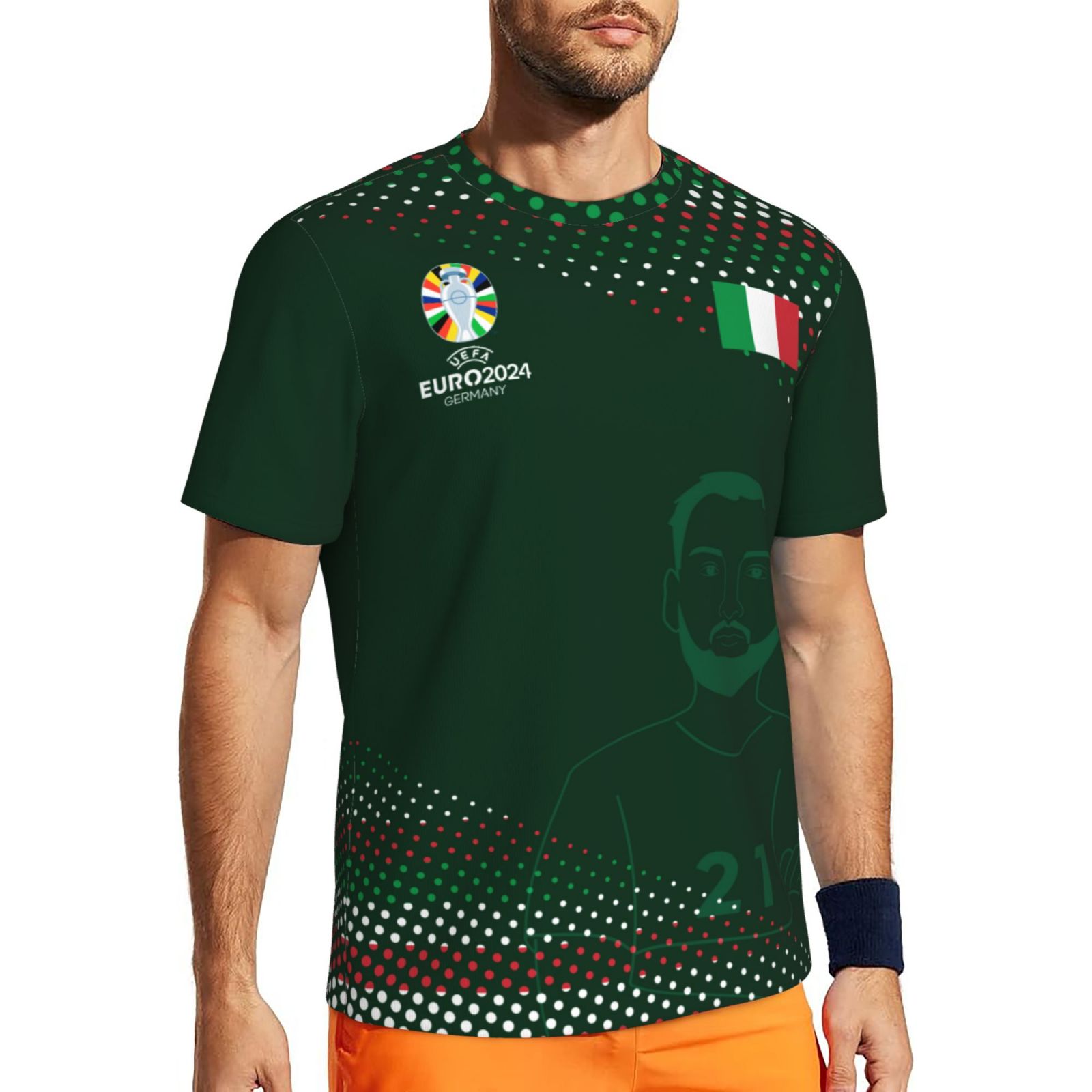 Men's Italy EURO 2024 Short Sleeved Mesh T-Shirt SMT1743