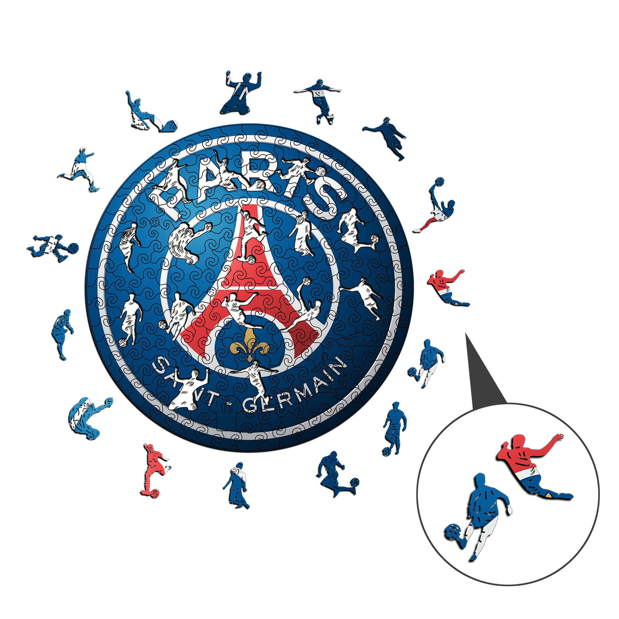 Paris Saint-Germain Logo Wooden Jigsaw Puzzle