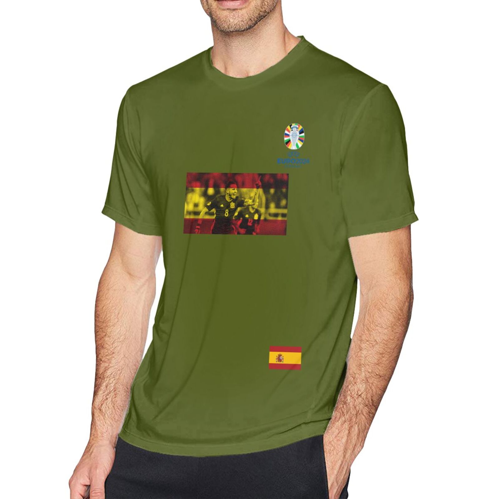 Men's Spain EURO 2024 Basic Short Sleeve T-Shirt BST1739