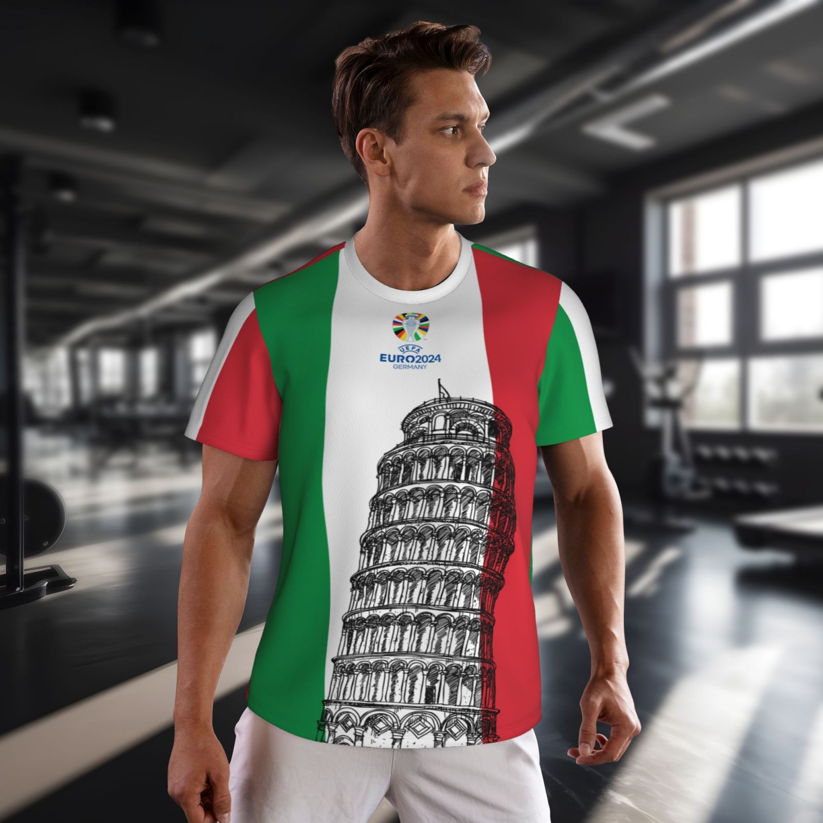 Men's ItalyT-shirt EURO 2024 Short Sleeved Mesh T-Shirt SMT1714