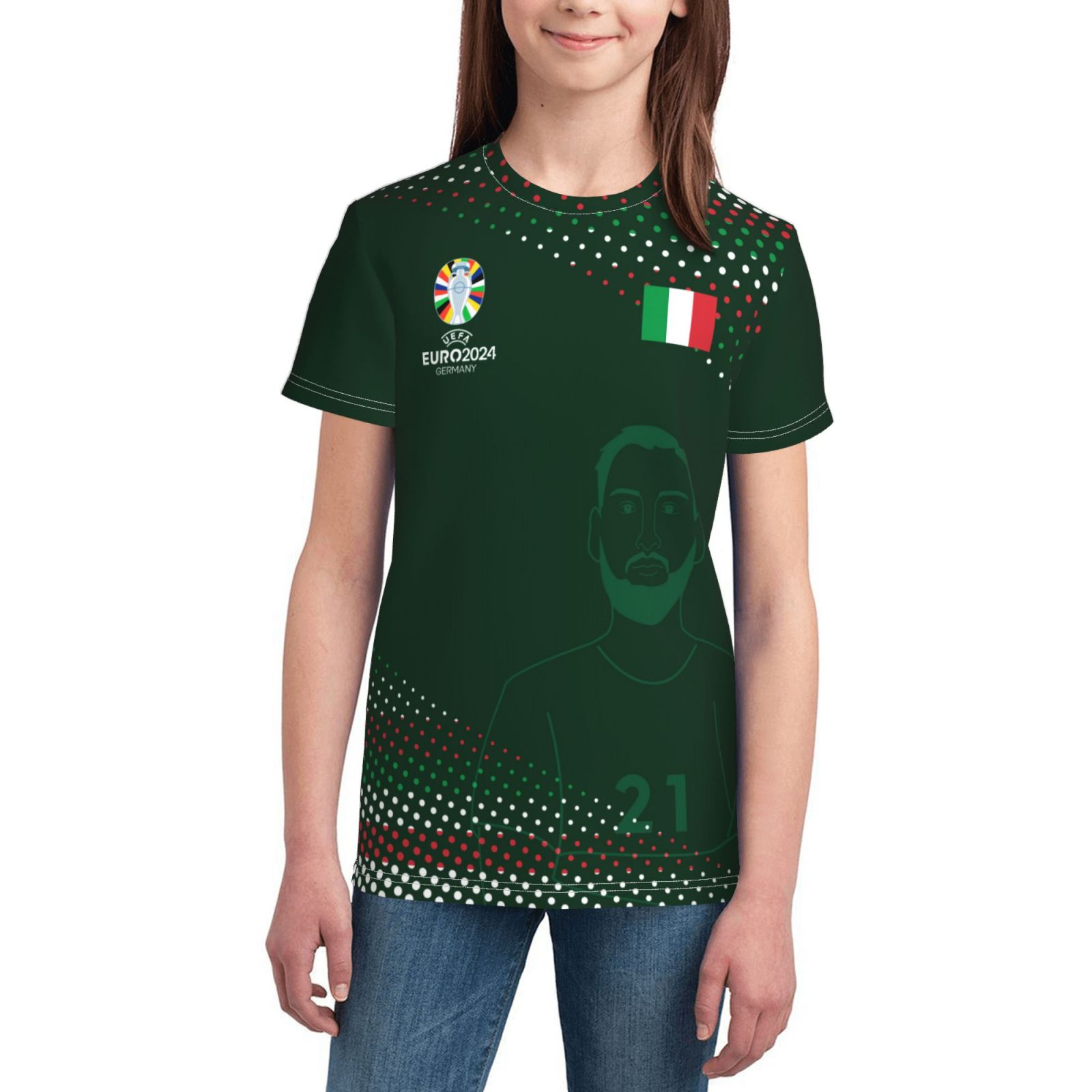 Kid's Italy EURO 2024 Youth Short Sleeve T-Shirt YST1745