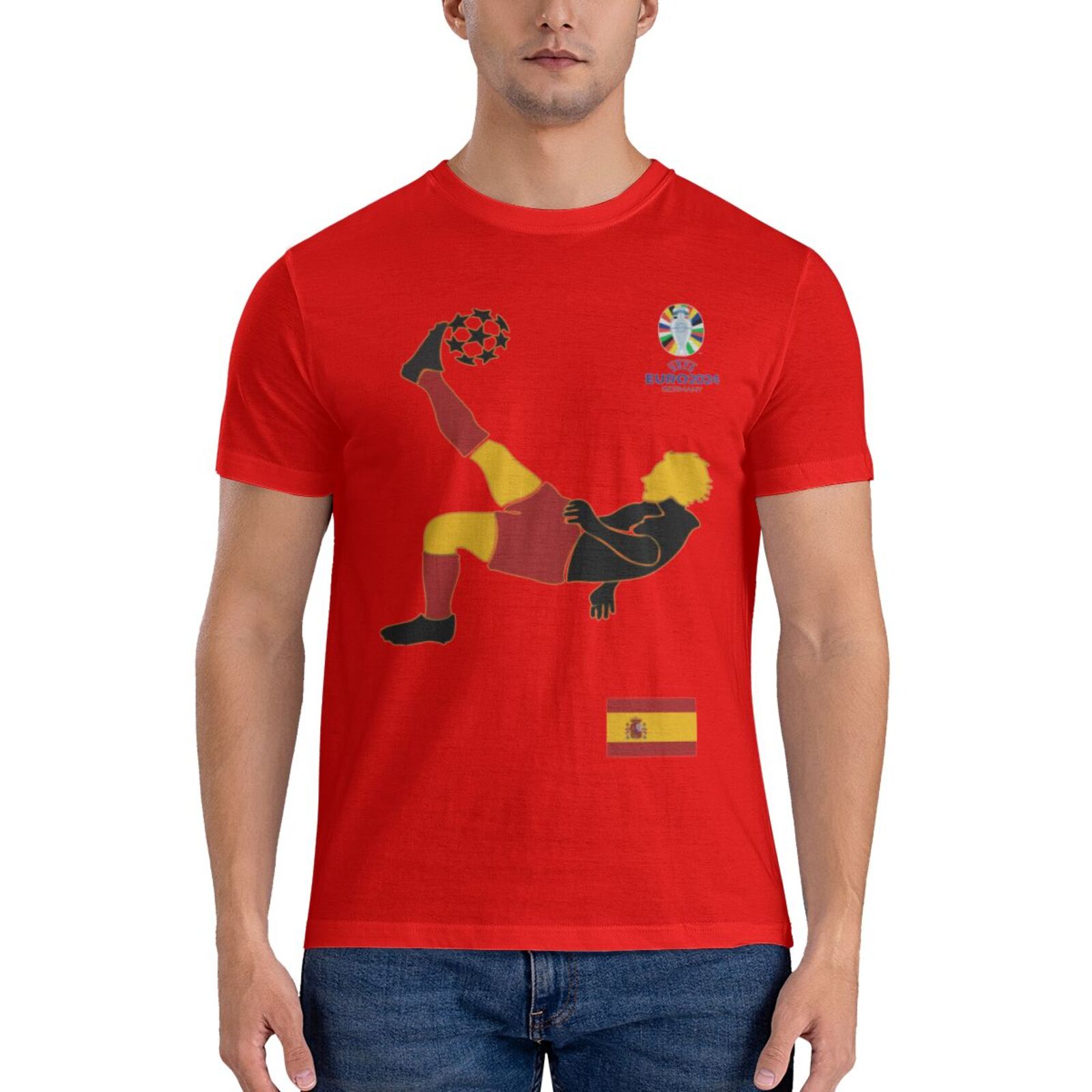 Men's Spain EURO 2024 Basic Short Sleeve T-Shirt BST1724