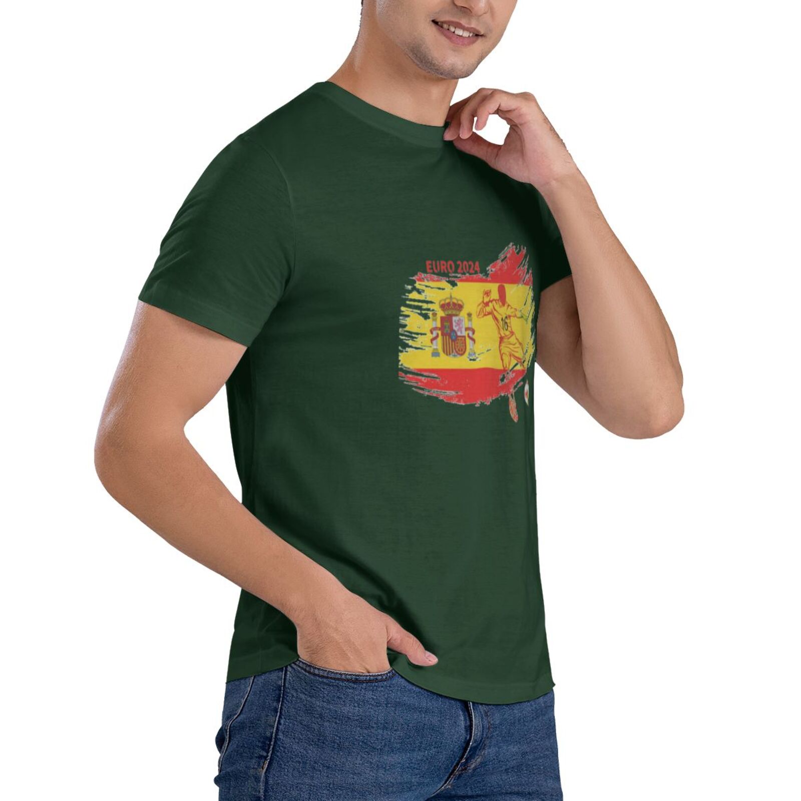 Men's Spain EURO 2024 Basic Short Sleeve T-Shirt BST1752