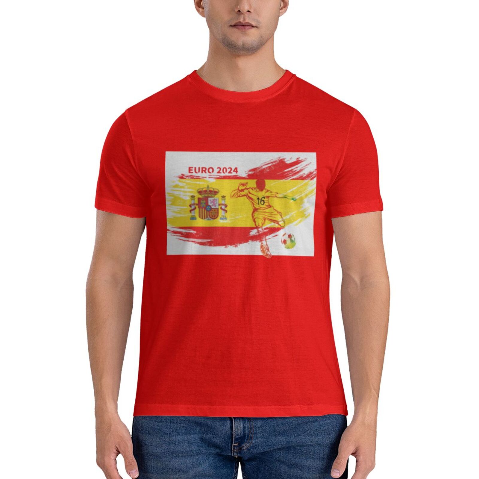 Men's Spain EURO 2024 Basic Short Sleeve T-Shirt BST1753