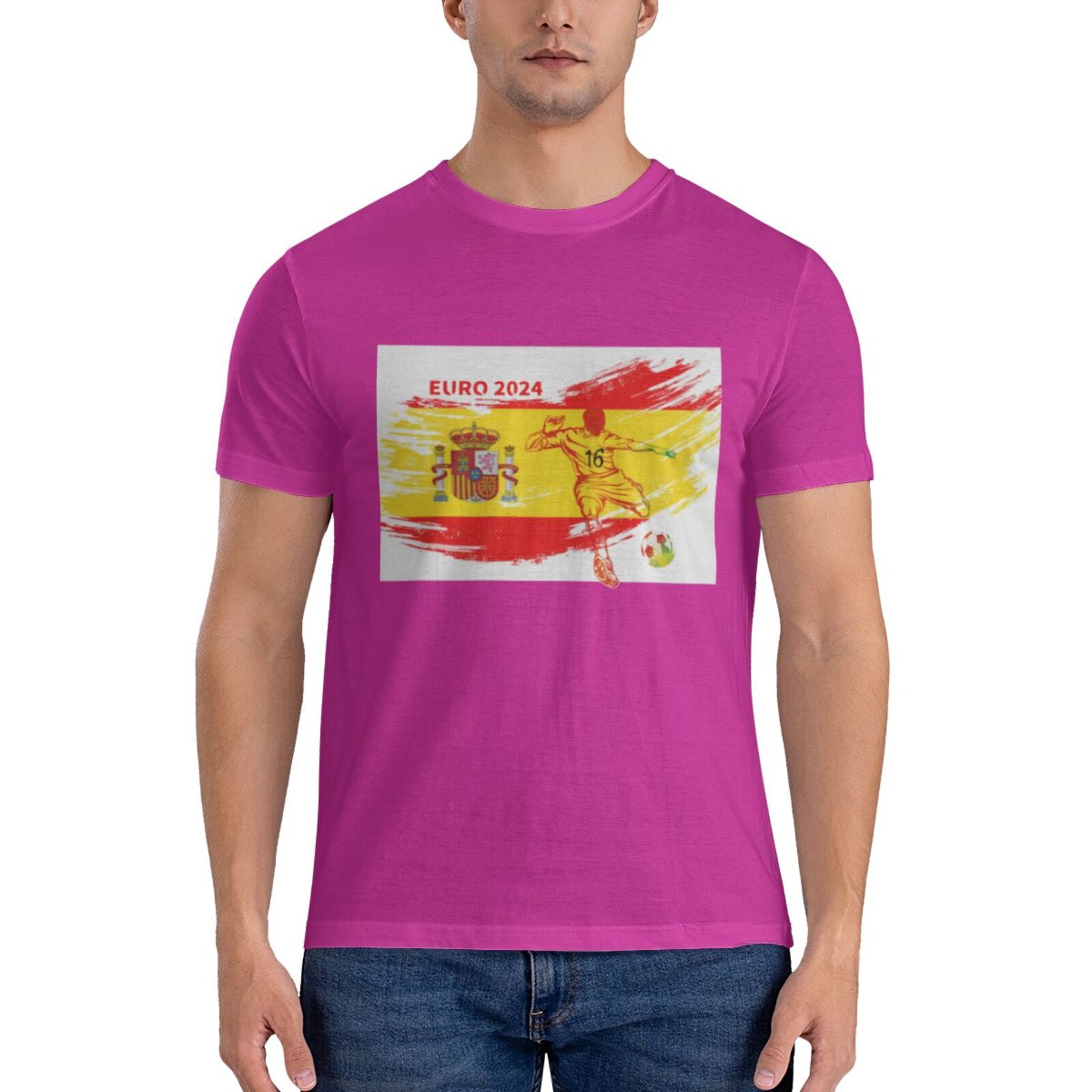 Men's Spain EURO 2024 Basic Short Sleeve T-Shirt BST1753