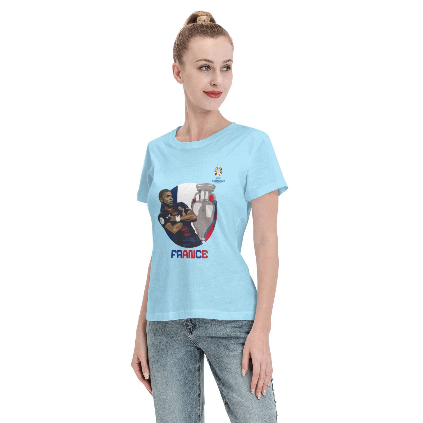 Women's France EURO 2024 Basic Short Sleeve T-Shirt WBT1730