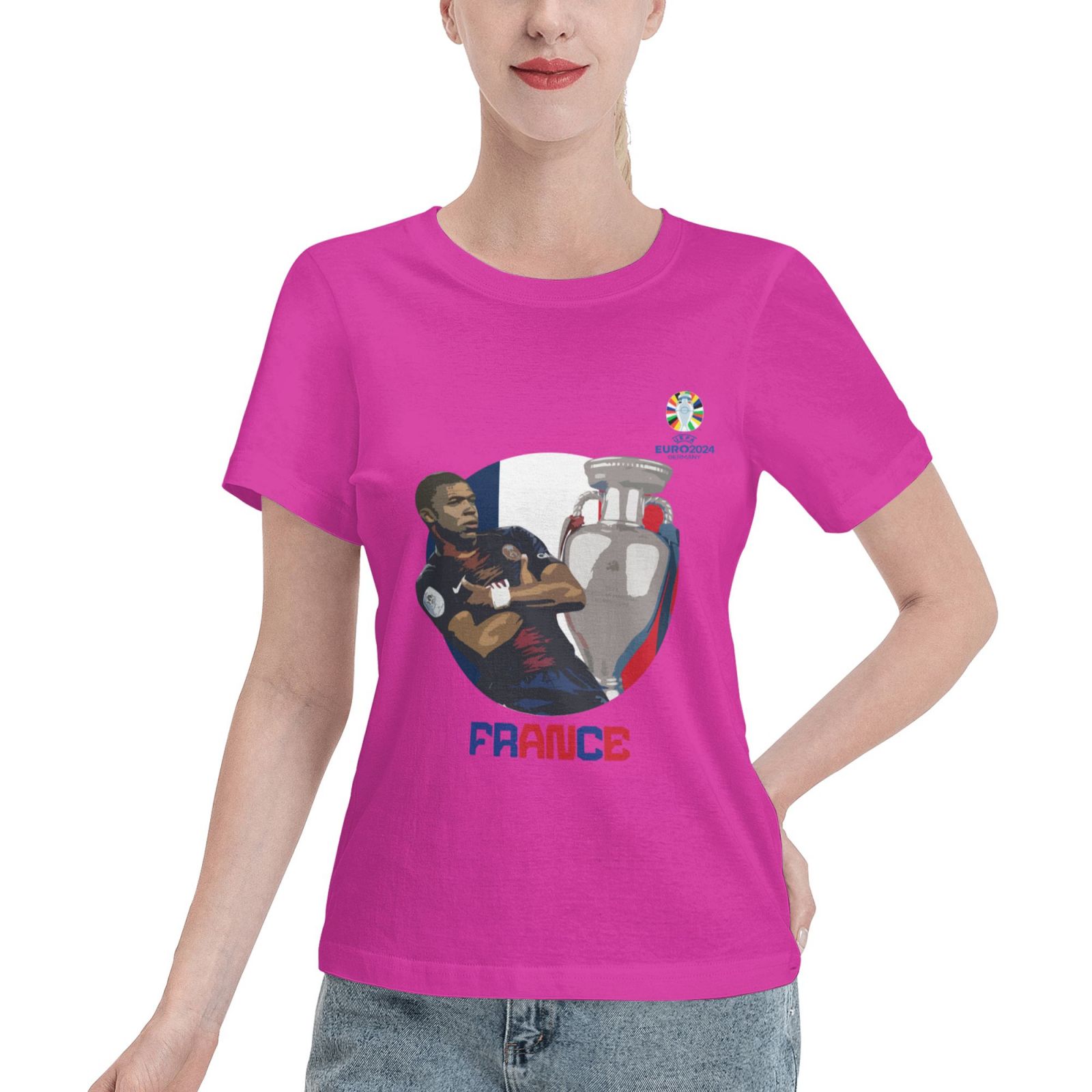 Women's France EURO 2024 Basic Short Sleeve T-Shirt WBT1730