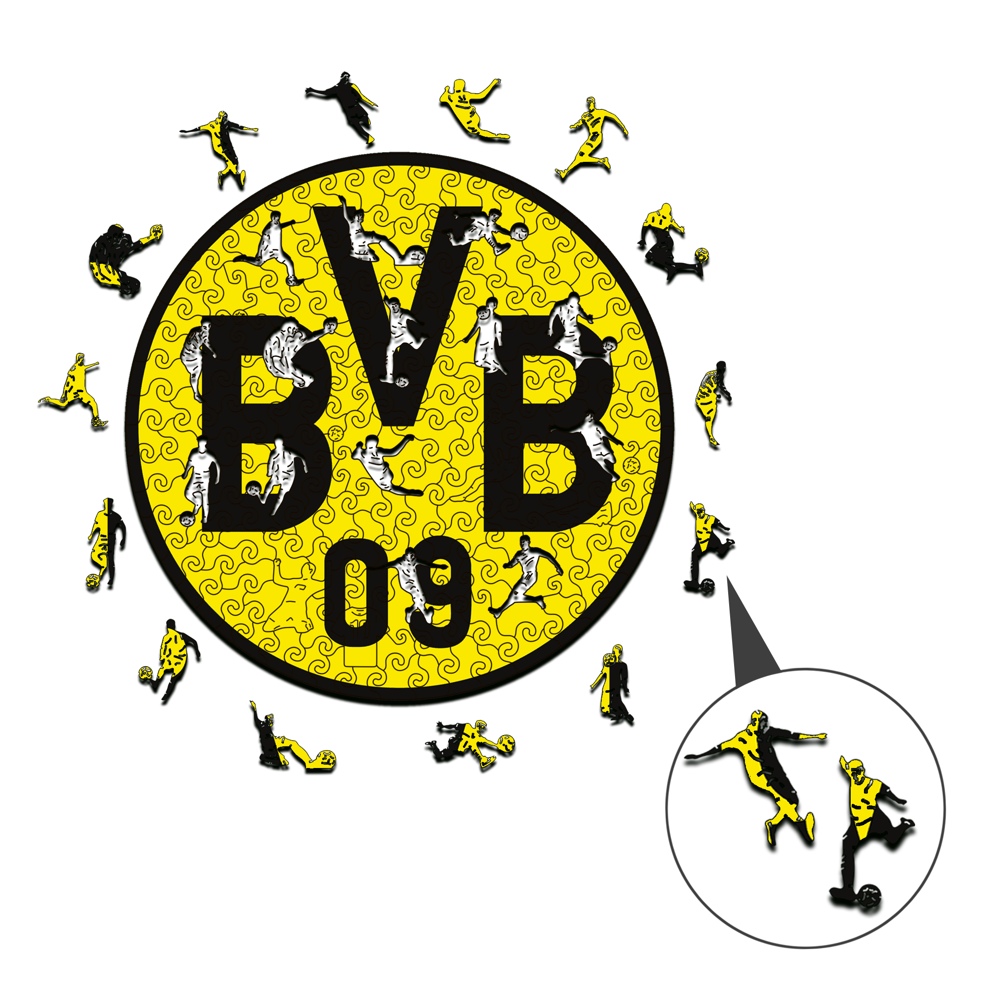 Borussia Dortmund Logo Wooden Jigsaw Puzzle