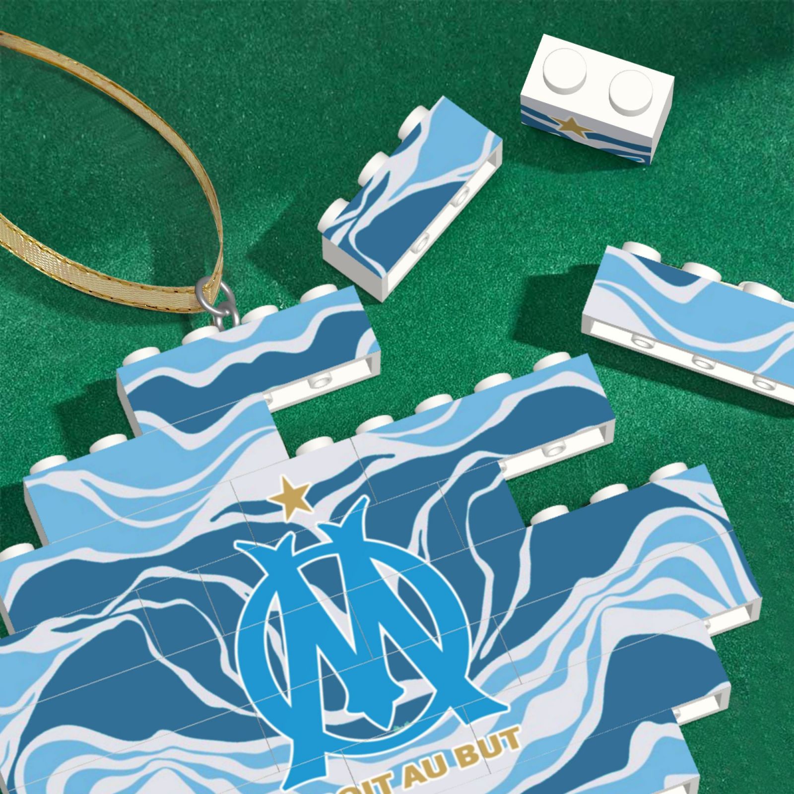 Olympique Marseille Building Block Puzzle Ornament BBP2021