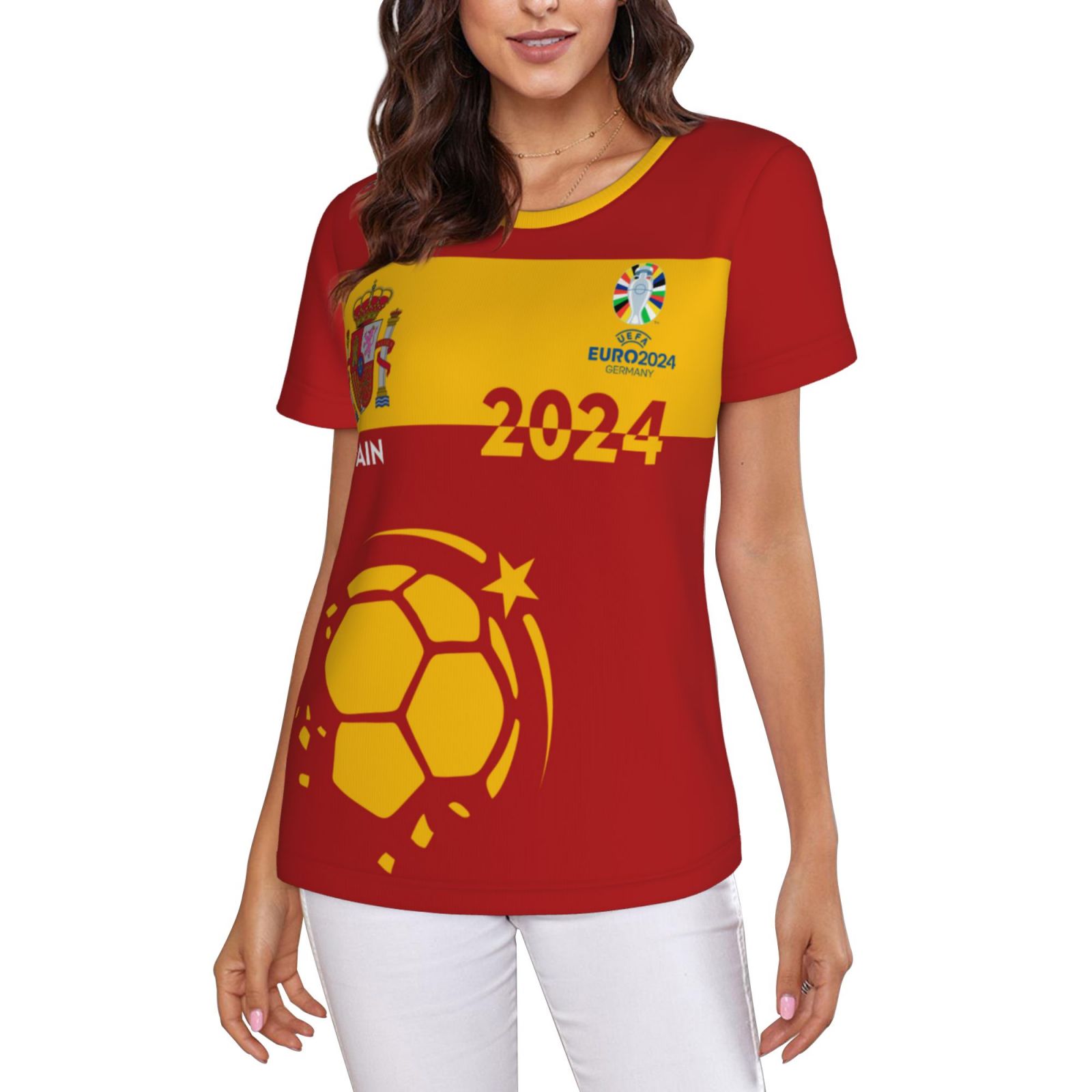 Women's Spain EURO 2024 Short Sleeve T-Shirt WST1686