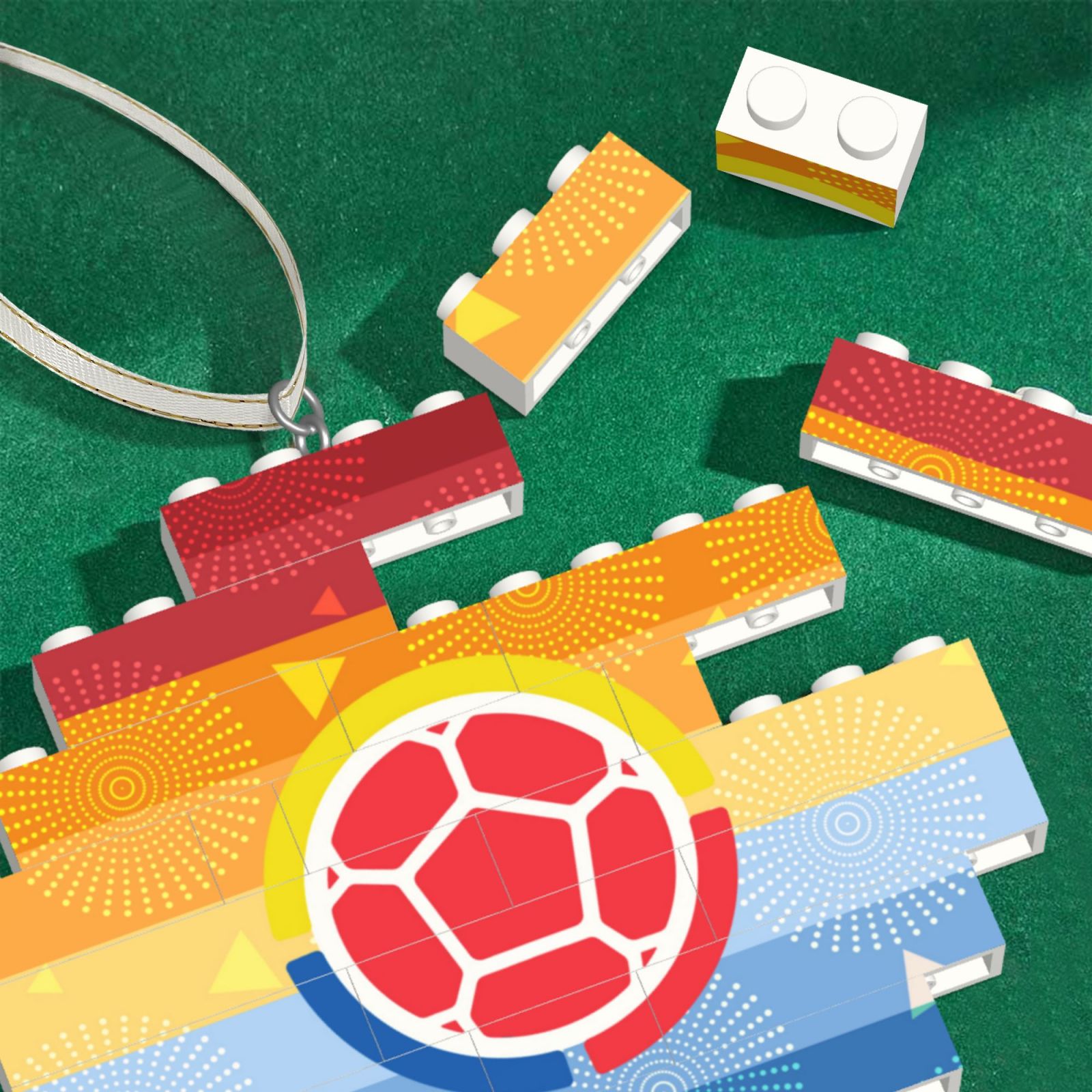 Colombia Building Block Puzzle Ornament BBP2170