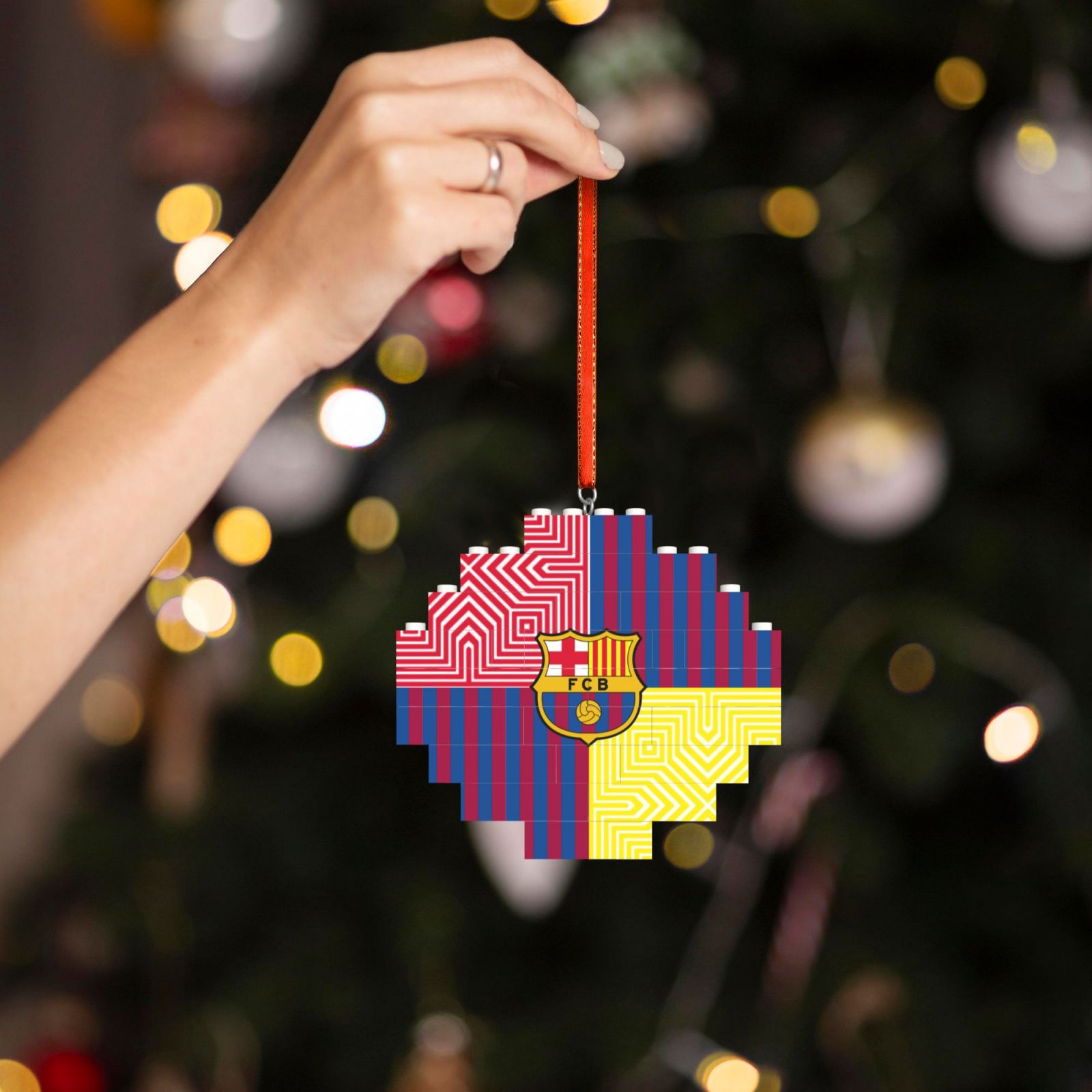 Barcelona Building Block Puzzle Ornament BBP1989