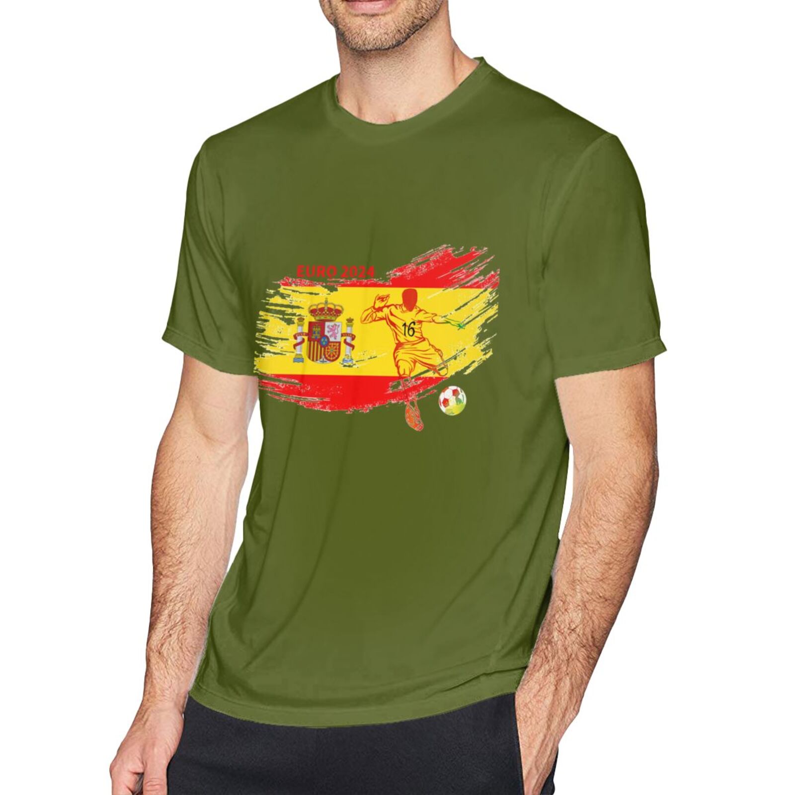 Men's Spain EURO 2024 Basic Short Sleeve T-Shirt BST1752