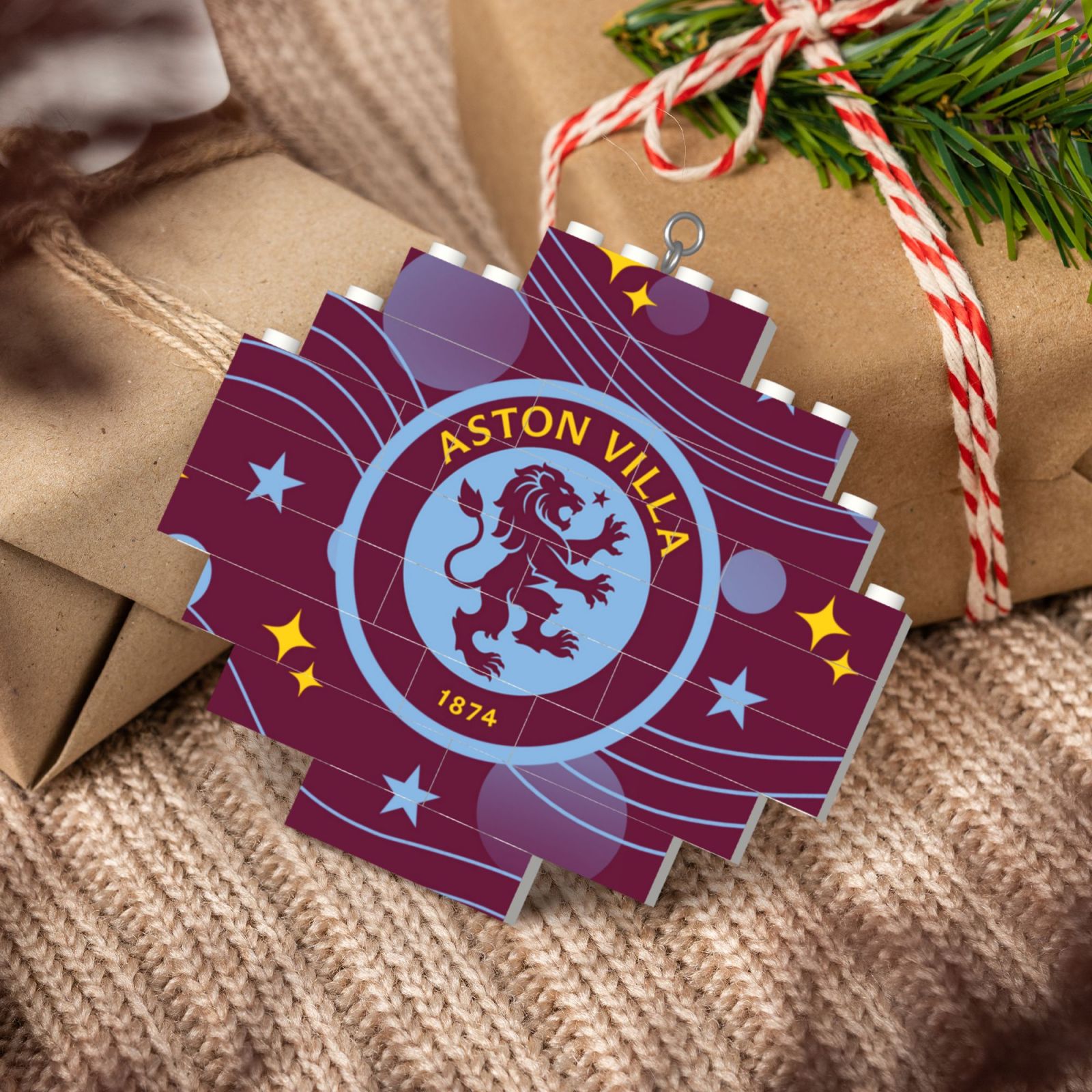 Aston Villa Building Block Puzzle Ornament BBP2100