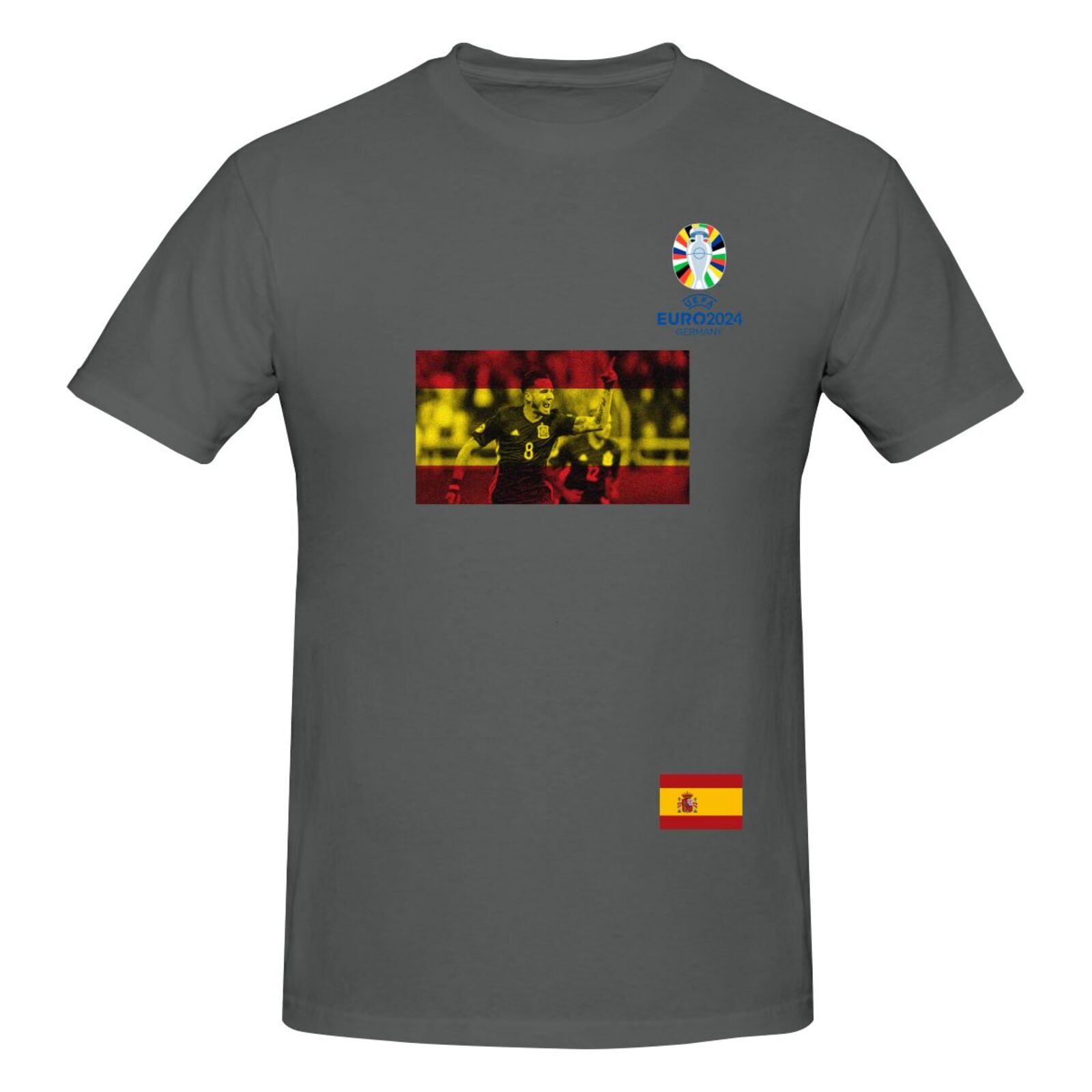 Men's Spain EURO 2024 Basic Short Sleeve T-Shirt BST1739