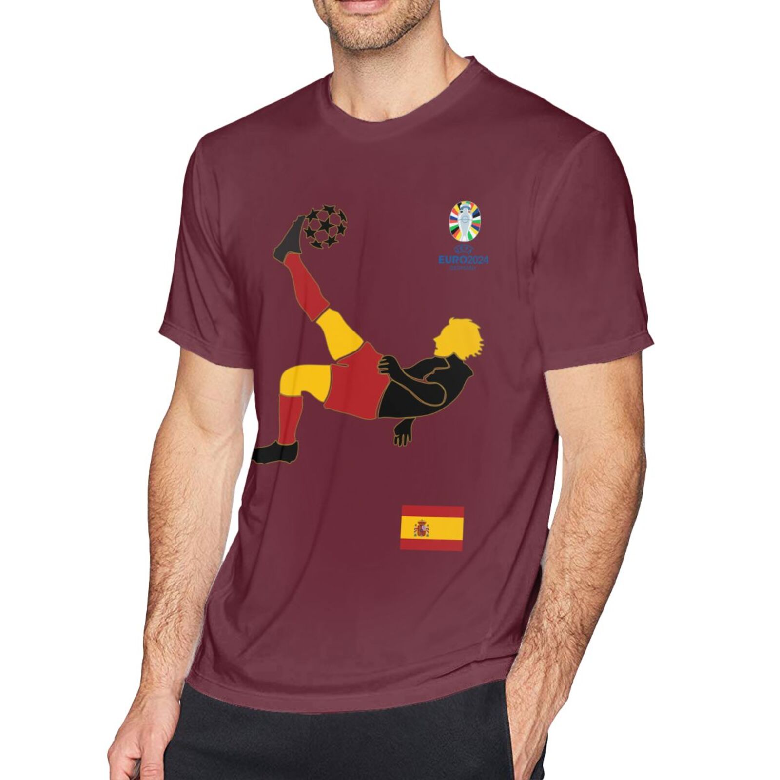 Men's Spain EURO 2024 Basic Short Sleeve T-Shirt BST1724