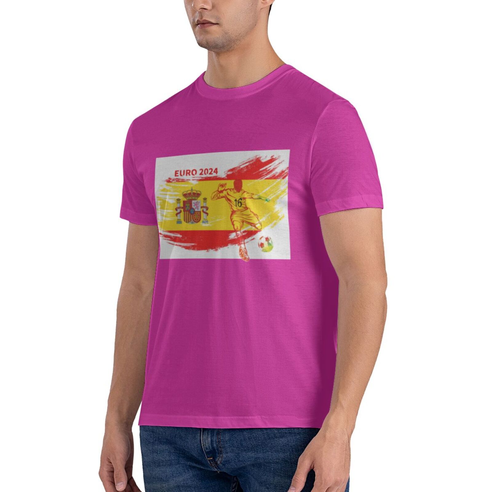 Men's Spain EURO 2024 Basic Short Sleeve T-Shirt BST1753