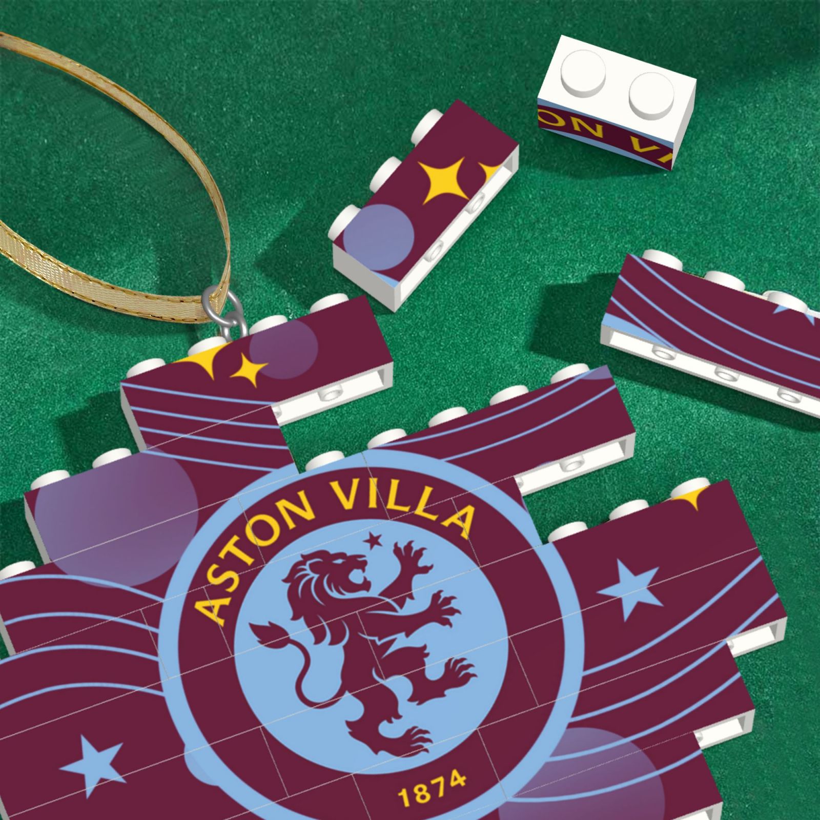 Aston Villa Building Block Puzzle Ornament BBP2100