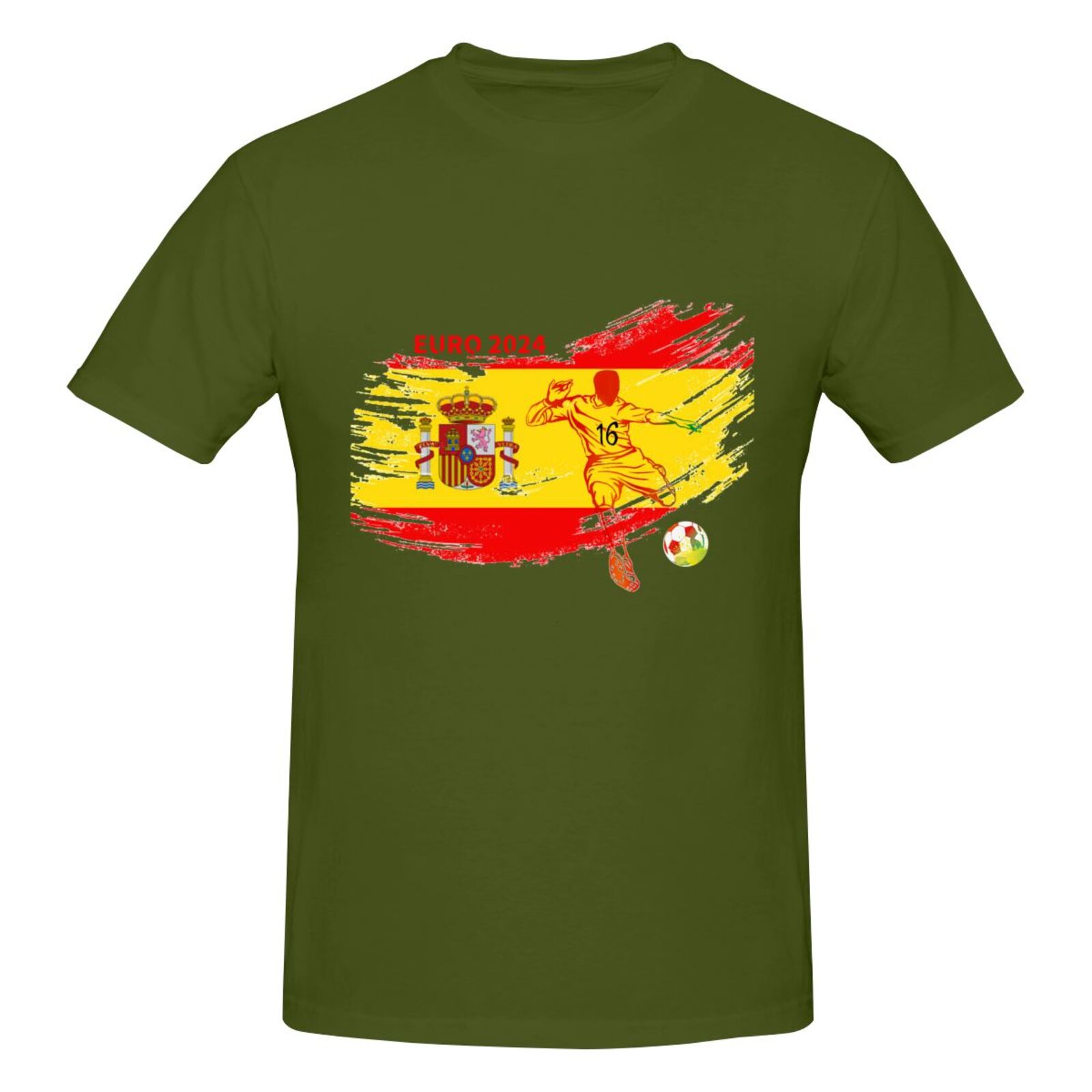 Men's Spain EURO 2024 Basic Short Sleeve T-Shirt BST1752